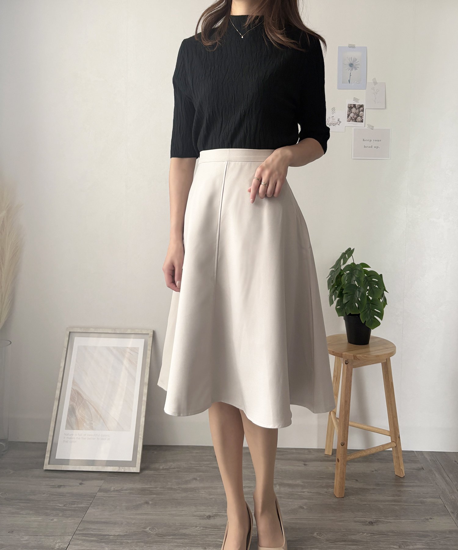 【アミュレット/Amulet】の【Amulet】ひざ丈フレアスカート 人気、トレンドファッション・服の通販 founy(ファニー) 　ファッション　Fashion　レディースファッション　WOMEN　スカート　Skirt　Aライン/フレアスカート　Flared A-Line Skirts　ショート　Short　フレア　Flare　ロング　Long　エレガント 上品　Elegant　 other-1|ID: prp329100004538205 ipo3291000000032380962