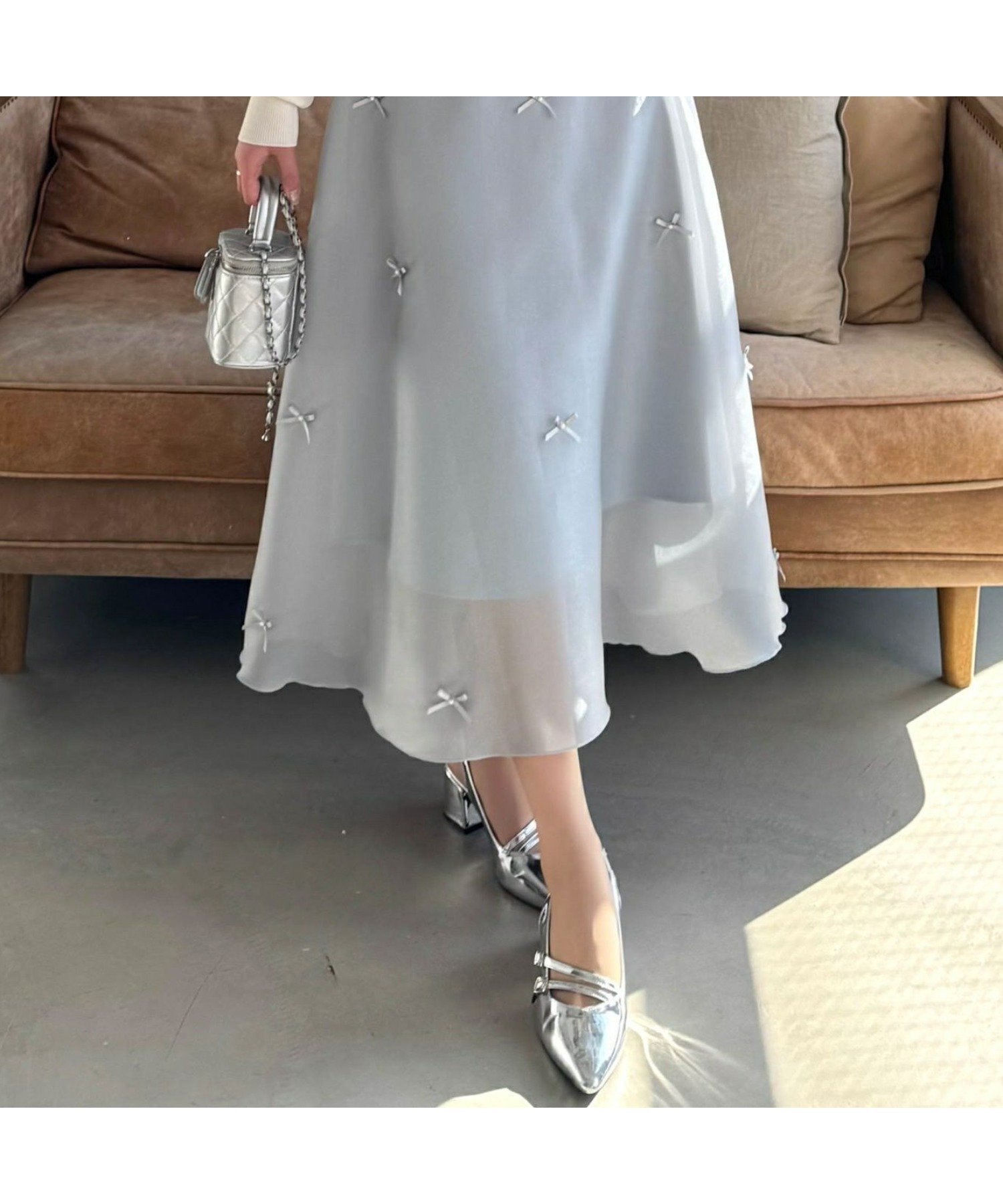 【クリア/clear】のリボン付きチュールフレアスカート インテリア・キッズ・メンズ・レディースファッション・服の通販 founy(ファニー) 　ファッション　Fashion　レディースファッション　WOMEN　スカート　Skirt　Aライン/フレアスカート　Flared A-Line Skirts　オケージョン　Occasion　サンダル　Sandals　シンプル　Simple　パール　Pearl　フレア　Flare　リボン　Ribbon　GY|ID: prp329100004538210 ipo3291000000032130101
