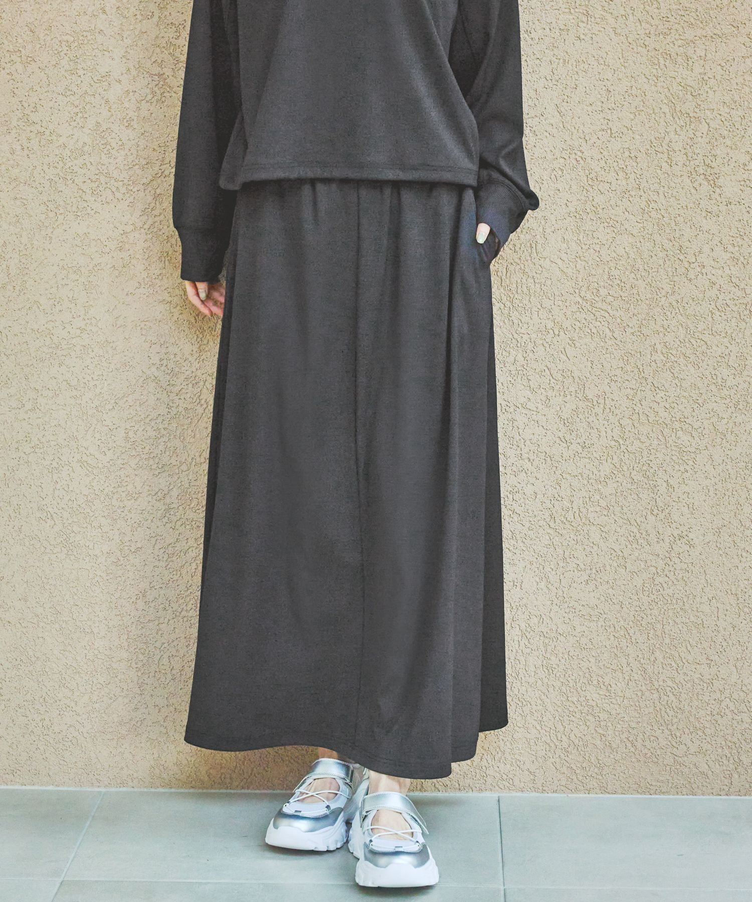 【ラコレ/LAKOLE】のドロストフレスカート インテリア・キッズ・メンズ・レディースファッション・服の通販 founy(ファニー) 　ファッション　Fashion　レディースファッション　WOMEN　スカート　Skirt　おすすめ　Recommend　スピンドル　Spindle　セットアップ　Set Up　フレア　Flare　ブラック19|ID: prp329100004538309 ipo3291000000032403460