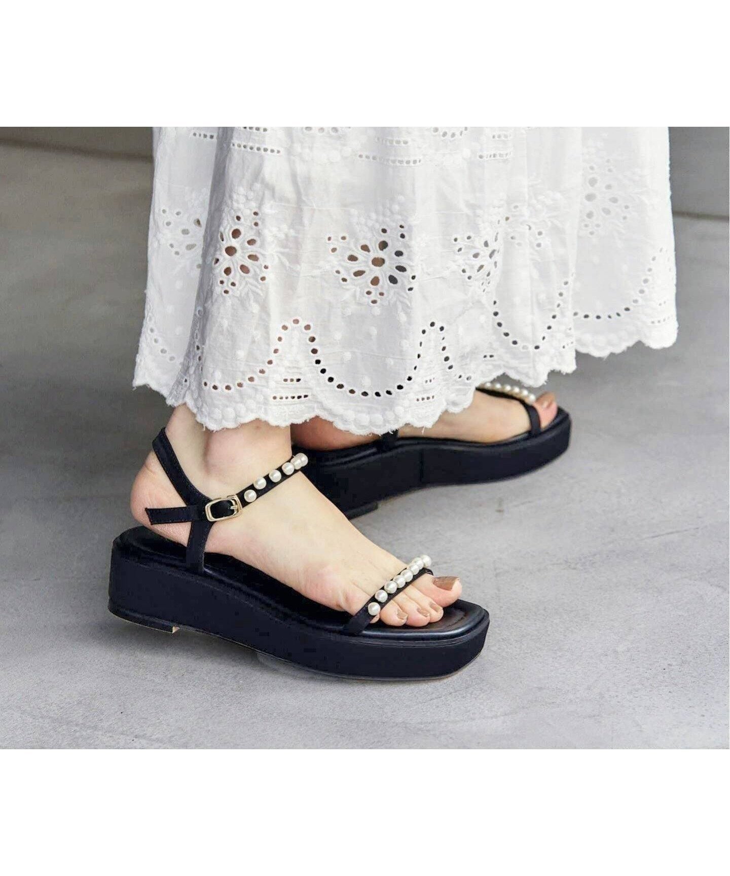【ル タロン/Le Talon】の《追加》4cmパールプラットサンダル 人気、トレンドファッション・服の通販 founy(ファニー) 　ファッション　Fashion　レディースファッション　WOMEN　おすすめ　Recommend　シンプル　Simple　パール　Pearl　夏　Summer　定番　Standard　春　Spring　 other-1|ID: prp329100004538319 ipo3291000000032200961