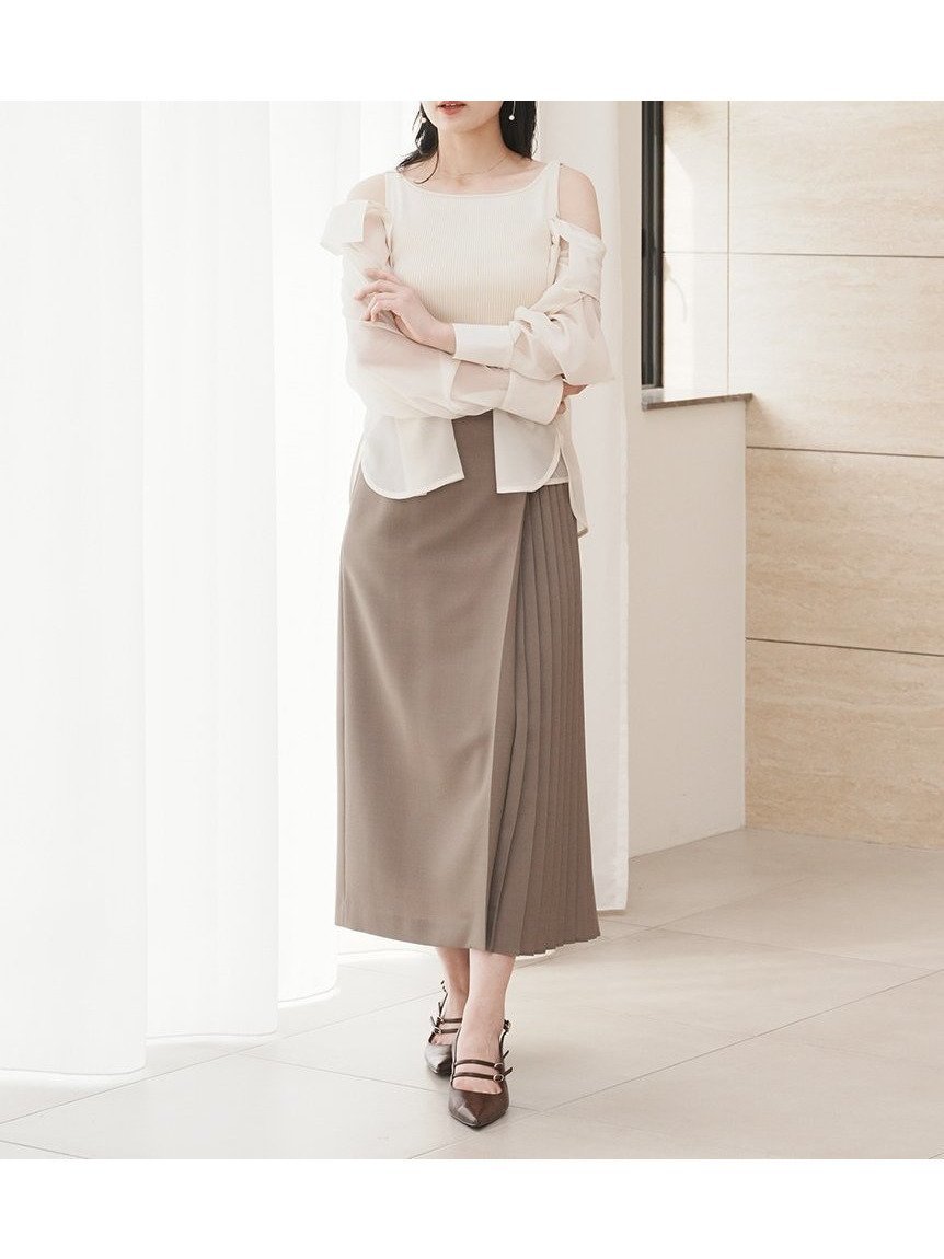 【スナイデル/SNIDEL】のプリーツロングスカート インテリア・キッズ・メンズ・レディースファッション・服の通販 founy(ファニー) 　ファッション　Fashion　レディースファッション　Ladies' Fashion Online　スカート　Skirt　ロングスカート　Long Skirt　おすすめ　Recommend　クラシカル　Classical　ストレート　Straight　トレンド　Trend　バランス　Balance　プリーツ　Pleats　ラップ　Wrap　MOC[056]|ID: prp329100004538331 ipo3291000000032689087