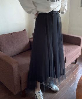 【ジュノア/JUNOAH】のチュールフレアスカート 人気、トレンドファッション・服の通販 founy(ファニー) ファッション Fashion レディースファッション WOMEN スカート Skirt Aライン/フレアスカート Flared A-Line Skirts |ID:prp329100004538359