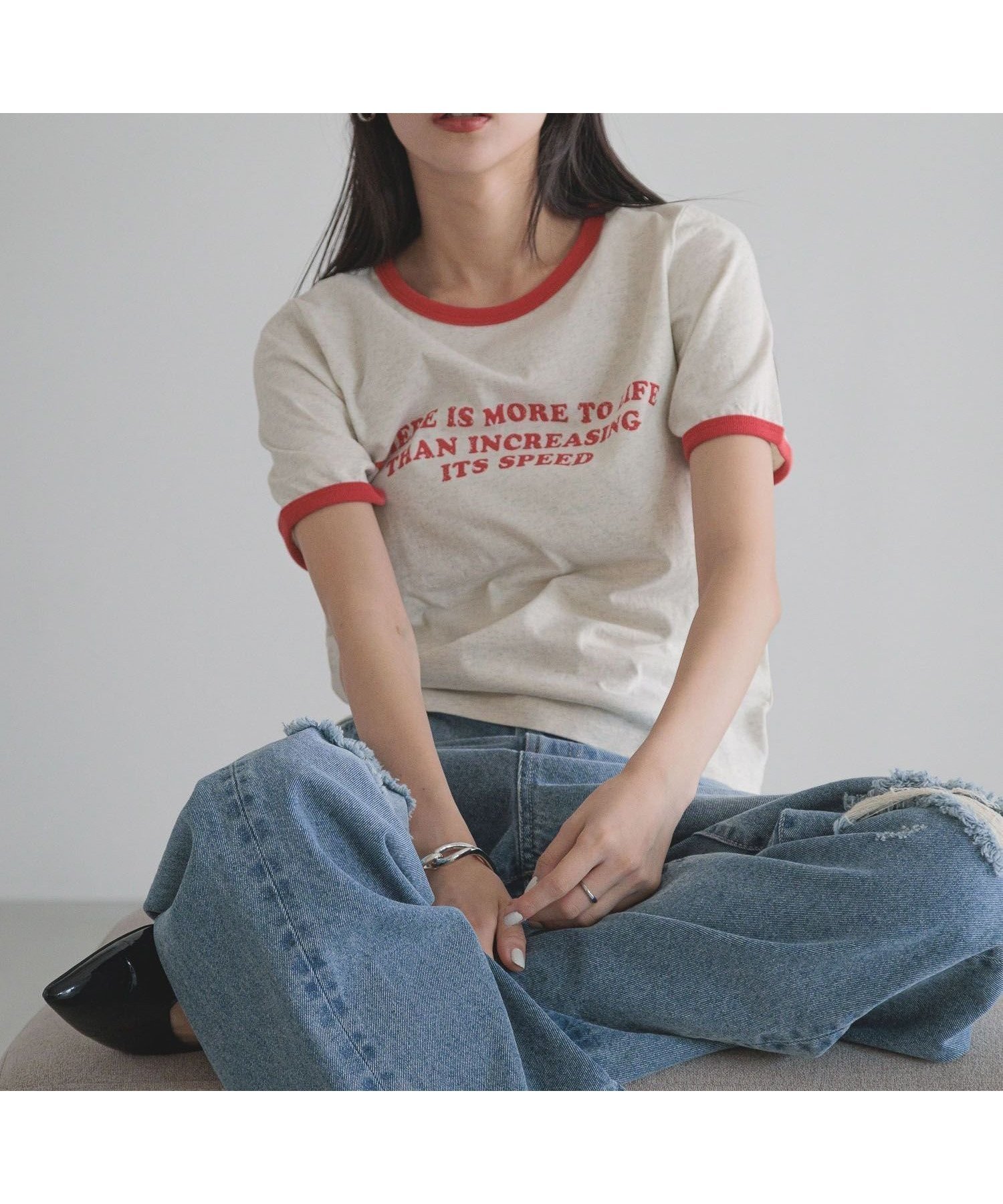 【ローリーズファーム/LOWRYS FARM】のリンガーロゴTEE インテリア・キッズ・メンズ・レディースファッション・服の通販 founy(ファニー) 　ファッション　Fashion　レディースファッション　WOMEN　おすすめ　Recommend　インナー　Inner　コンパクト　Compact　サロペット　Overalls　ジャケット　Jacket　デニム　Denim　トレンド　Trend　グレージュ|ID: prp329100004538396 ipo3291000000032068681