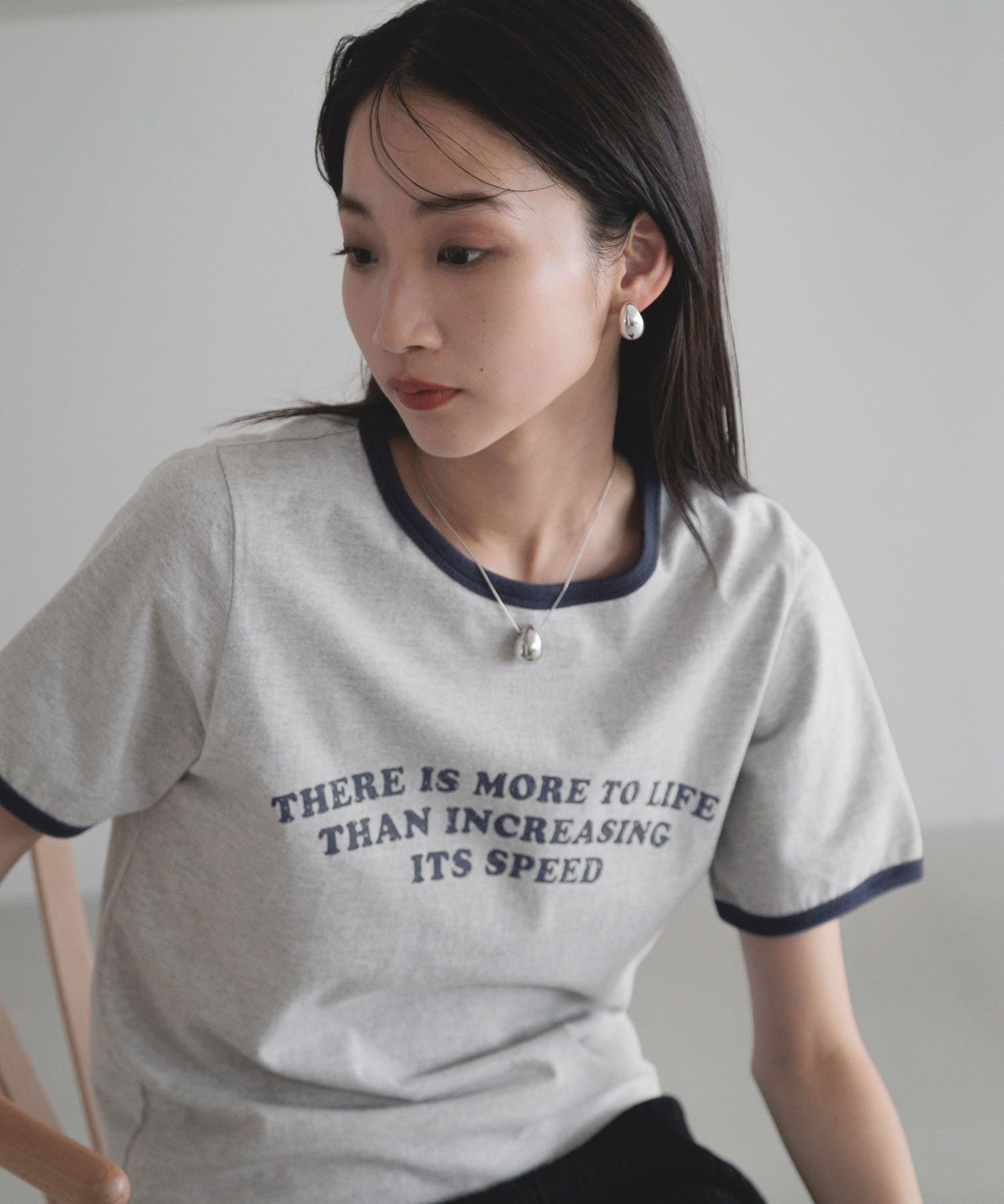 【ローリーズファーム/LOWRYS FARM】のリンガーロゴTEE インテリア・キッズ・メンズ・レディースファッション・服の通販 founy(ファニー) 　ファッション　Fashion　レディースファッション　WOMEN　おすすめ　Recommend　インナー　Inner　コンパクト　Compact　サロペット　Overalls　ジャケット　Jacket　デニム　Denim　トレンド　Trend　グレー|ID: prp329100004538396 ipo3291000000032068687