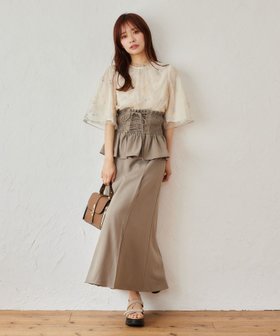 【ミスティ ウーマン/mysty woman】のレースアップコルセットsetスカート 人気、トレンドファッション・服の通販 founy(ファニー) ファッション Fashion レディースファッション WOMEN スカート Skirt コルセット Corset シャーリング Shirring シンプル Simple ダブル Double ビスチェ Bustier フェミニン Feminine フレア Flare リボン Ribbon レース Race エレガント 上品 Elegant |ID:prp329100004538418