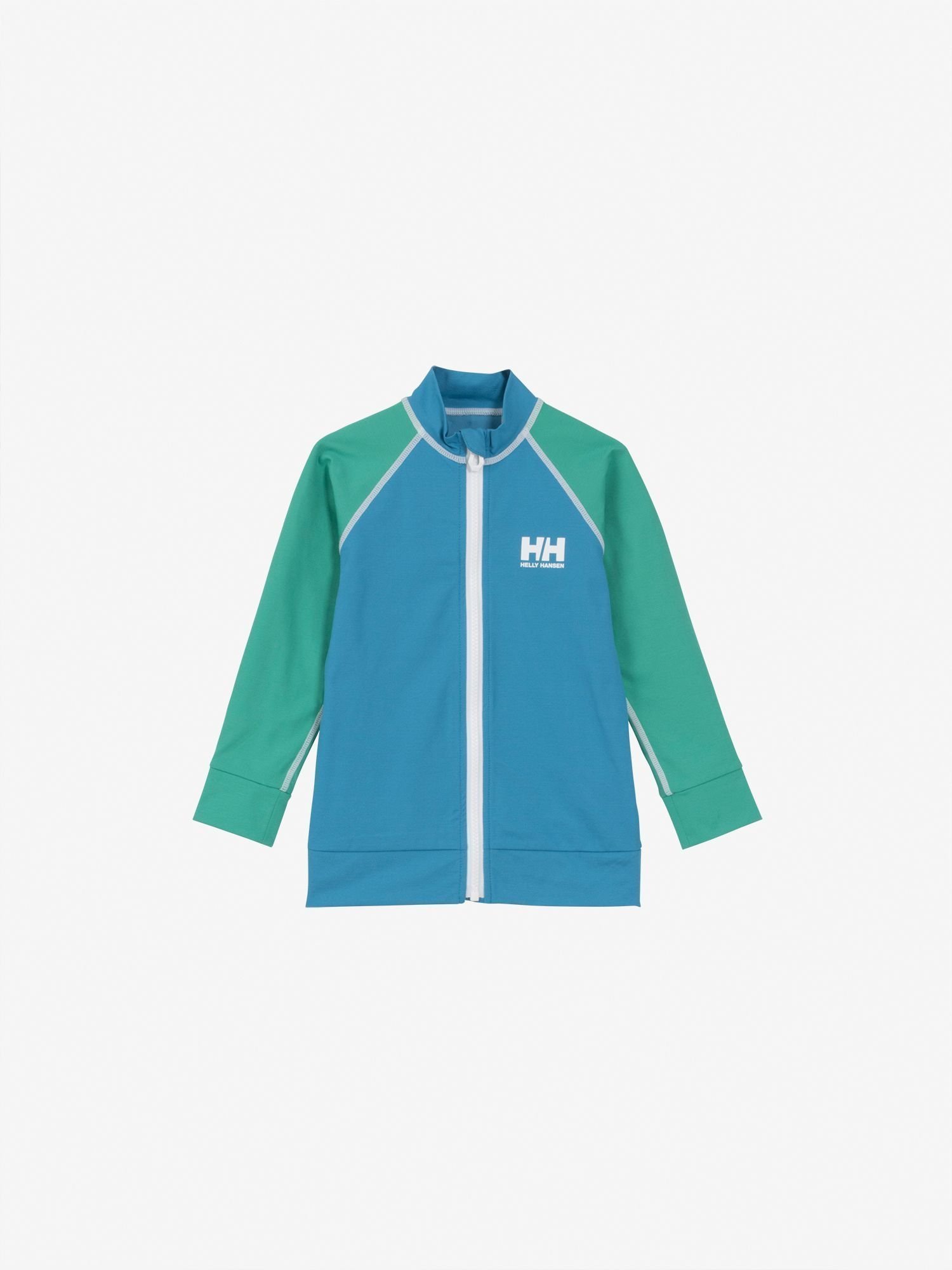 【ヘリーハンセン/HELLY HANSEN / KIDS】のロングスリーブ HHフルジップラッシュガード(キッズ) インテリア・キッズ・メンズ・レディースファッション・服の通販 founy(ファニー) 　ファッション　Fashion　キッズファッション　KIDS　スリーブ　Sleeve　なめらか　Smooth　パターン　Pattern　フィット　Fit　フロント　Front　ルーズ　Loose　ロング　Long　ブルージェイ×アクアグリーン|ID: prp329100004538441 ipo3291000000032068925