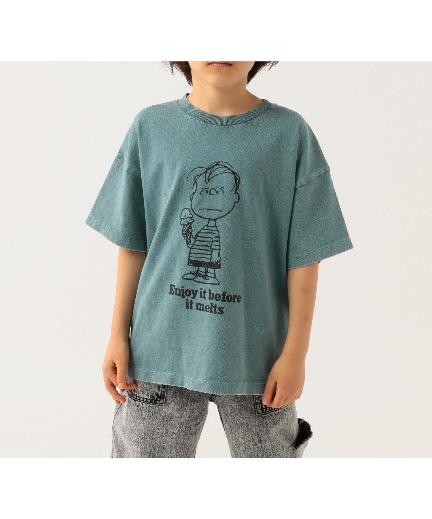 【ベイフロー/BAYFLOW / KIDS】の【PEANUTS×BAYFLOW】ピーナッツアソートTEE(KIDS) インテリア・キッズ・メンズ・レディースファッション・服の通販 founy(ファニー) 　ファッション　Fashion　キッズファッション　KIDS　おすすめ　Recommend　キャラクター　Character　デニム　Denim　プリント　Print　ボトム　Bottom　メンズ　Mens　ヴィンテージ　Vintage　夏　Summer　ブルーグリーン86|ID: prp329100004538588 ipo3291000000032069731