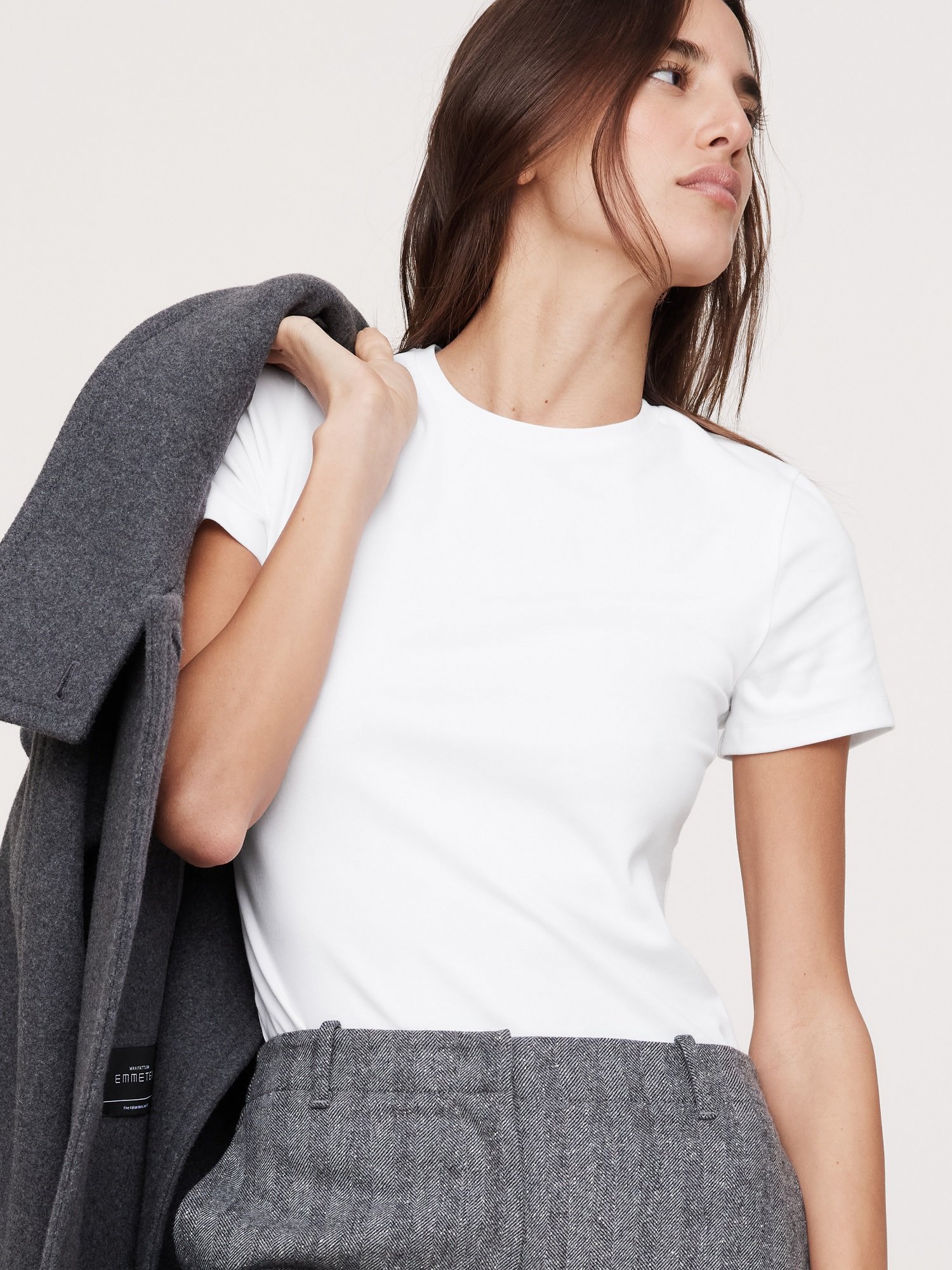 【バナナ リパブリック/BANANA REPUBLIC】のリファイン シュランケン Tシャツ インテリア・キッズ・メンズ・レディースファッション・服の通販 founy(ファニー) 　ファッション　Fashion　レディースファッション　WOMEN　トップス・カットソー　Tops/Tshirt　シャツ/ブラウス　Shirts/Blouses　ロング / Tシャツ　T-Shirts　ウォッシュ　Wash　コンパクト　Compact　ストレッチ　Stretch　ストレート　Straight　フィット　Fit　WHITE_500|ID: prp329100004538592 ipo3291000000032069740