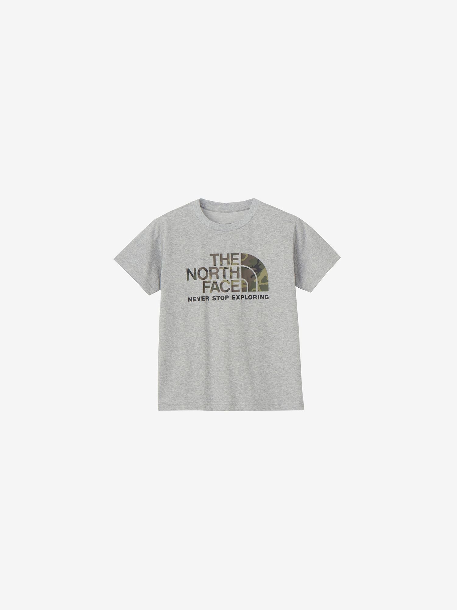 【ザ ノース フェイス/THE NORTH FACE / KIDS】のショートスリーブカモロゴティー(キッズ) インテリア・キッズ・メンズ・レディースファッション・服の通販 founy(ファニー) 　ファッション　Fashion　キッズファッション　KIDS　カモフラージュ　Camouflage　グラフィック　Graphic　シンプル　Simple　半袖　Short Sleeve　ミックスグレー2|ID: prp329100004538595 ipo3291000000032303981