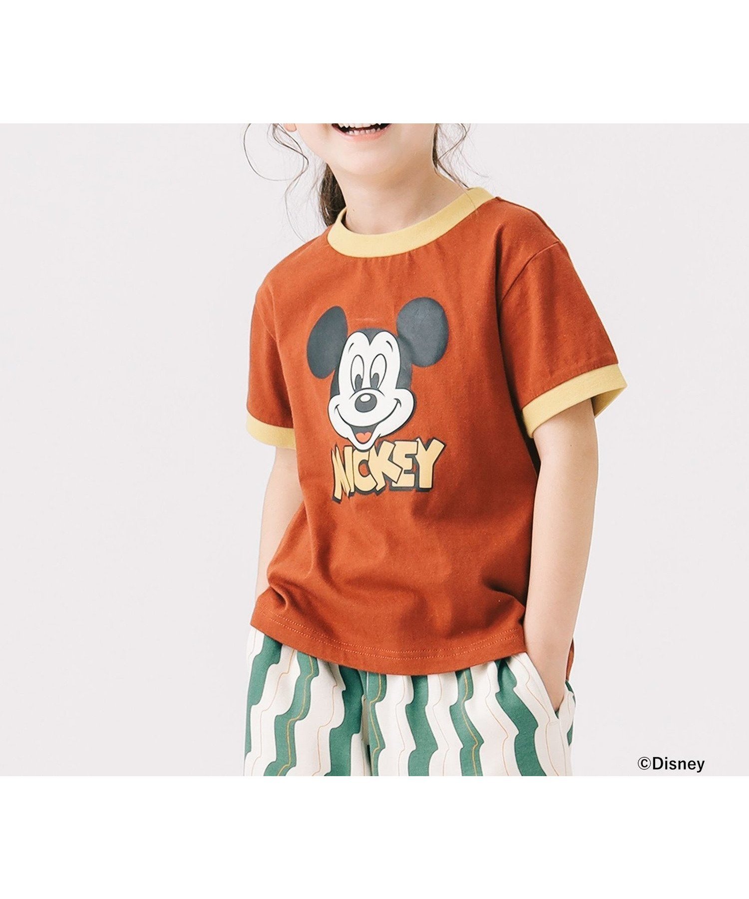 【ビーミングライフストアバイビームス/B:MING LIFE STORE by BEAMS / KIDS】のDisney / MICKEY / リンガー プリント Tシャツ 2025SS(90~150cm) おでかけ ディズニー お揃い 通園 通学 インテリア・キッズ・メンズ・レディースファッション・服の通販 founy(ファニー) 　ファッション　Fashion　キッズファッション　KIDS　2025年　2025　2025春夏・S/S　Ss,Spring/Summer,2025　インナー　Inner　チェック　Check　デニム　Denim　プリント　Print　BRICK|ID: prp329100004538607 ipo3291000000032106168