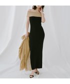 【アニュアンス/anuans】のムーンネックニットワンピース BLACK BEIGE|ID:prp329100004538621
