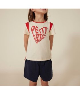 【プチバトー/PETIT BATEAU / KIDS】のプリント半袖Tシャツ 人気、トレンドファッション・服の通販 founy(ファニー) ファッション Fashion キッズファッション Fashion for Kids おすすめ Recommended / Our Picks デニム Denim, Jeans Material プリント Print, Printed Pattern 半袖 Short Sleeve, Half Sleeve |ID:prp329100004538663