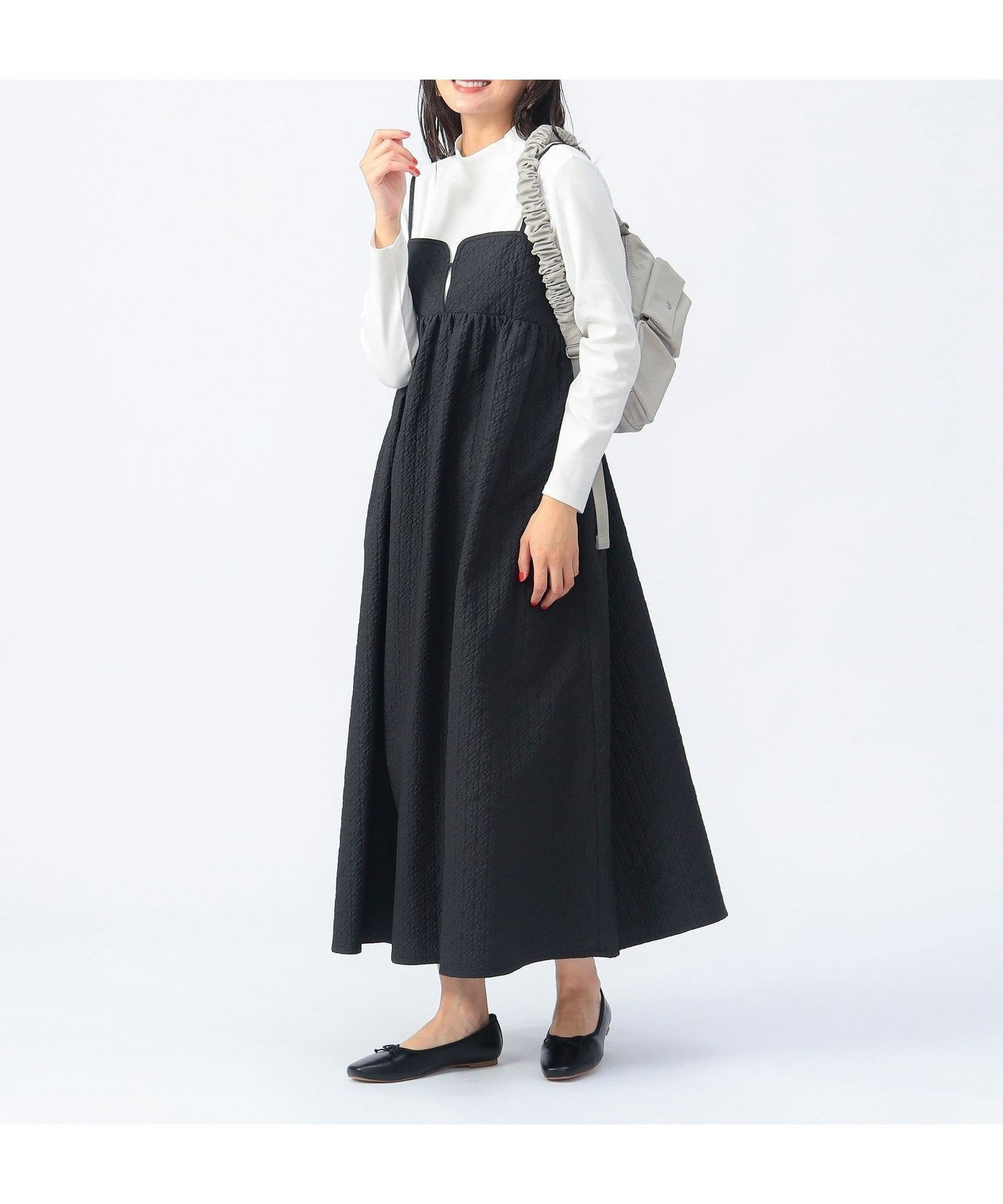 【ビームス ハート/BEAMS HEART】のふくれ ワンピース * リブ プルオーバー(セットアイテム) インテリア・キッズ・メンズ・レディースファッション・服の通販 founy(ファニー) 　ファッション　Fashion　レディースファッション　Fashion for Women　ワンピース　Dresses　インナー　Innerwear　カットソー　Cut and Sewn Top　キャミソール　Camisole, Spaghetti Strap Top　キャミワンピース　Cami Dress, Slip Dress　トレンド　Trend, Trending Now　バランス　Balance, Style Balance　フィット　Fit, Slim Fit　ラップ　Wrap, Wrap Design　ロング　Long, Long-Length　BLACK×OFF|ID: prp329100004538736 ipo3291000000032782014