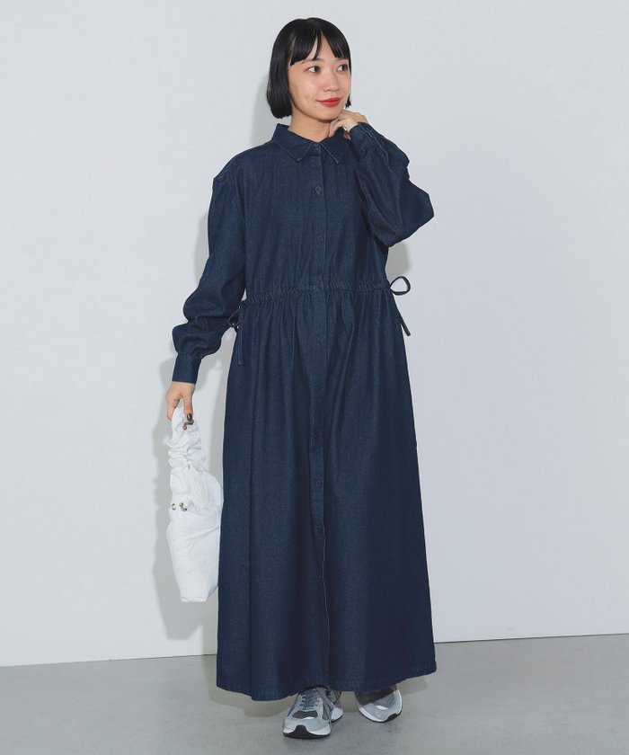 【ビームス ハート/BEAMS HEART】のデニム ドロスト シャツワンピース インテリア・キッズ・メンズ・レディースファッション・服の通販 founy(ファニー) https://founy.com/ ファッション Fashion レディースファッション Fashion for Women ワンピース Dresses シャツワンピース / 1枚で着映えコーデ Shirt Dresses デニム Denim, Jeans Material トレンド Trend, Trending Now ポケット Pocket, Pocket Detail リラックス Relax, Relaxed Fit ロング Long, Long-Length |ID: prp329100004538739 ipo3291000000033533119