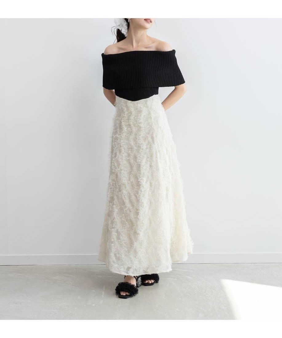 【ランダ/RANDA】のオフショルニットドッキングワンピース 人気、トレンドファッション・服の通販 founy(ファニー) 　ファッション　Fashion　レディースファッション　WOMEN　ワンピース　Dress　シューズ　Shoes　トレンド　Trend　ドッキング　Docking　フィット　Fit　フレア　Flare　 other-1|ID: prp329100004538780 ipo3291000000032119909