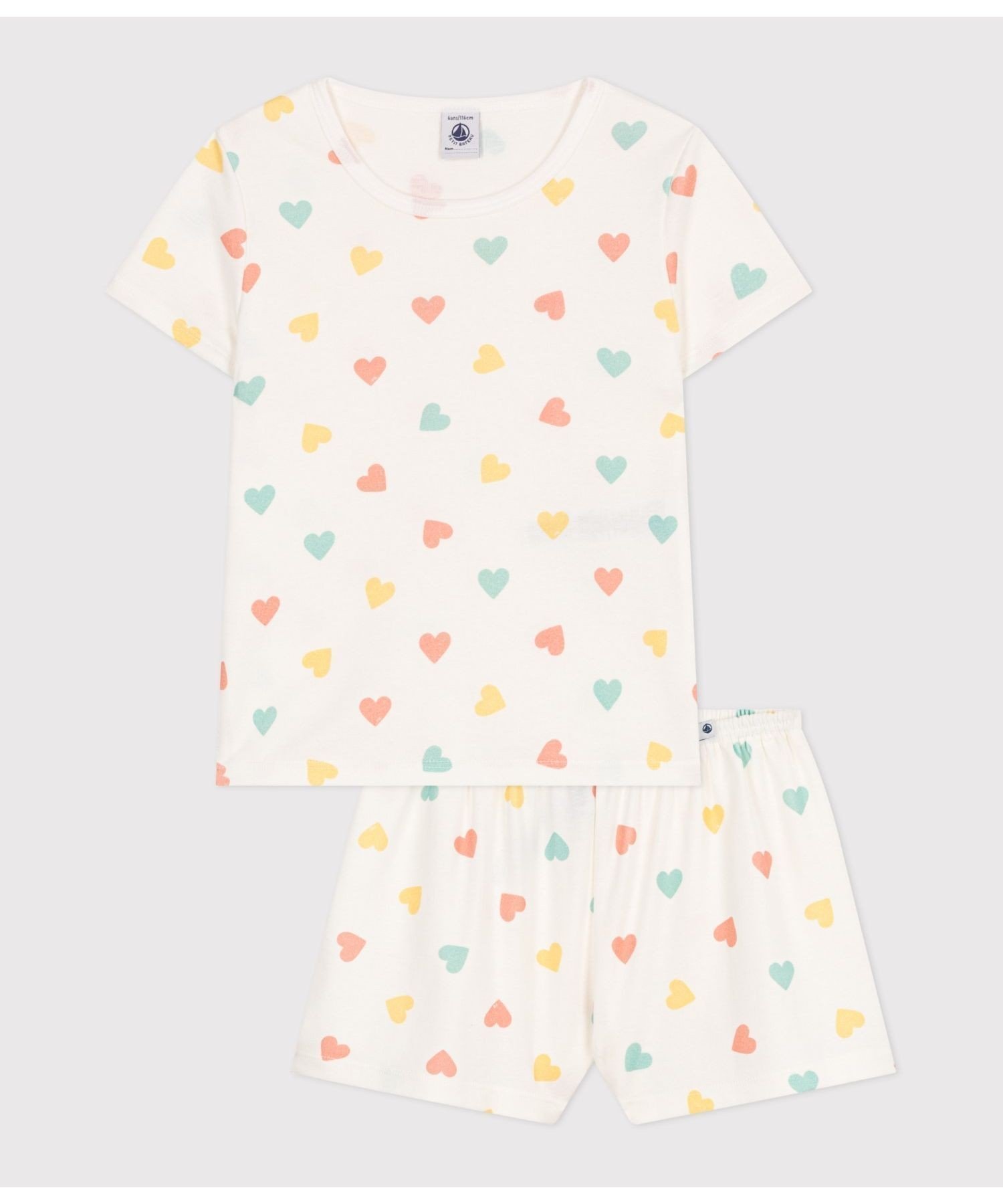 【プチバトー/PETIT BATEAU / KIDS】の半袖パジャマ インテリア・キッズ・メンズ・レディースファッション・服の通販 founy(ファニー) 　ファッション　Fashion　キッズファッション　KIDS　おすすめ　Recommend　パジャマ　Pajamas　リラックス　Relax　人気　Popularity　半袖　Short Sleeve　オフホワイト/マルチカラー|ID: prp329100004538790 ipo3291000000032144196