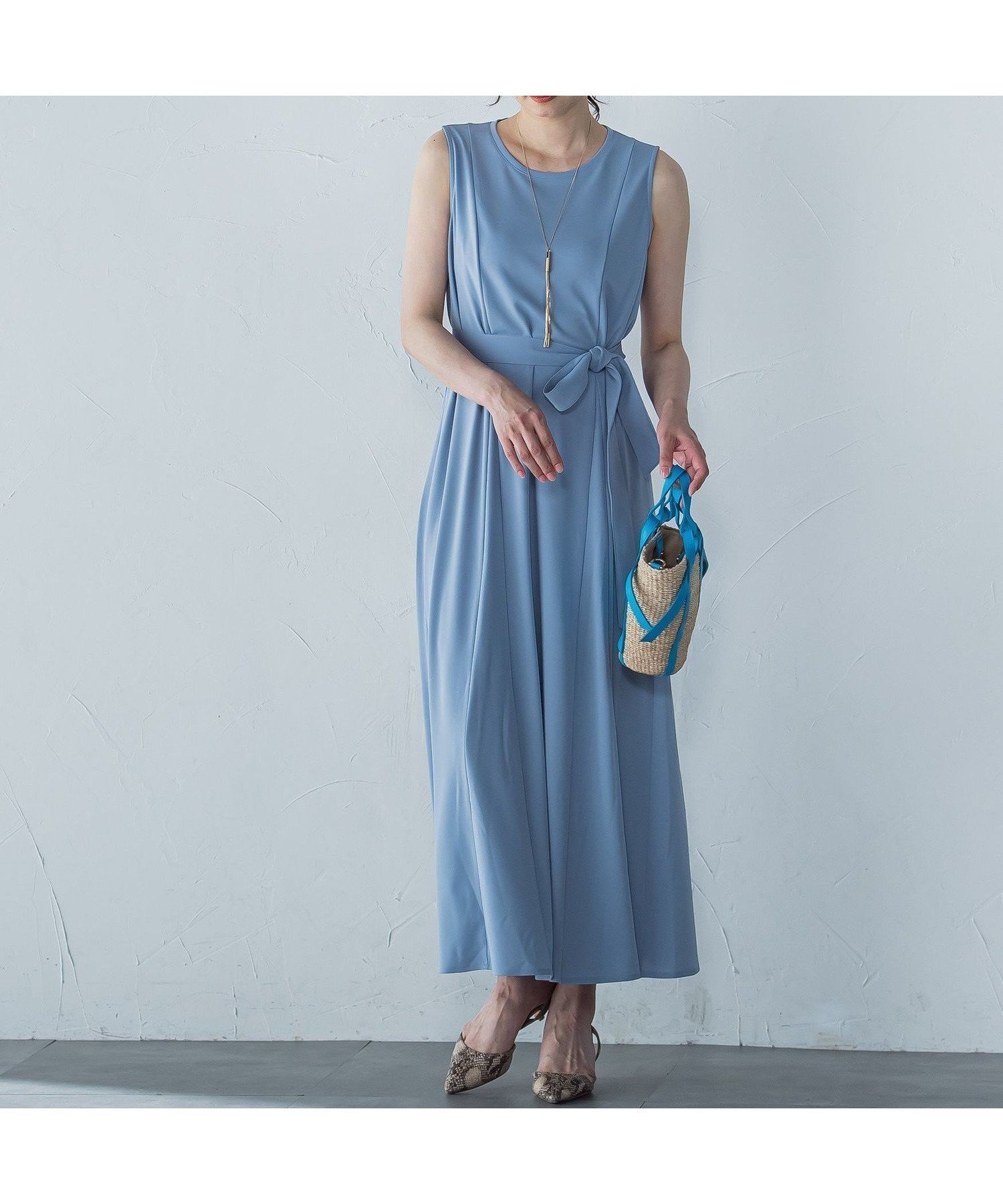 【ロートレ アモン/LAUTRE AMONT】の【WEB限定】ひやさらシワレスワンピース≪洗濯機で洗える≫ インテリア・キッズ・メンズ・レディースファッション・服の通販 founy(ファニー) 　ファッション　Fashion　レディースファッション　WOMEN　ワンピース　Dress　洗える　Washable　シンプル　Simple　ジャケット　Jacket　ストール　Stall　ノースリーブ　No Sleeve　夏　Summer　旅行　Travel　エレガント 上品　Elegant　ブルー|ID: prp329100004538844 ipo3291000000032070929