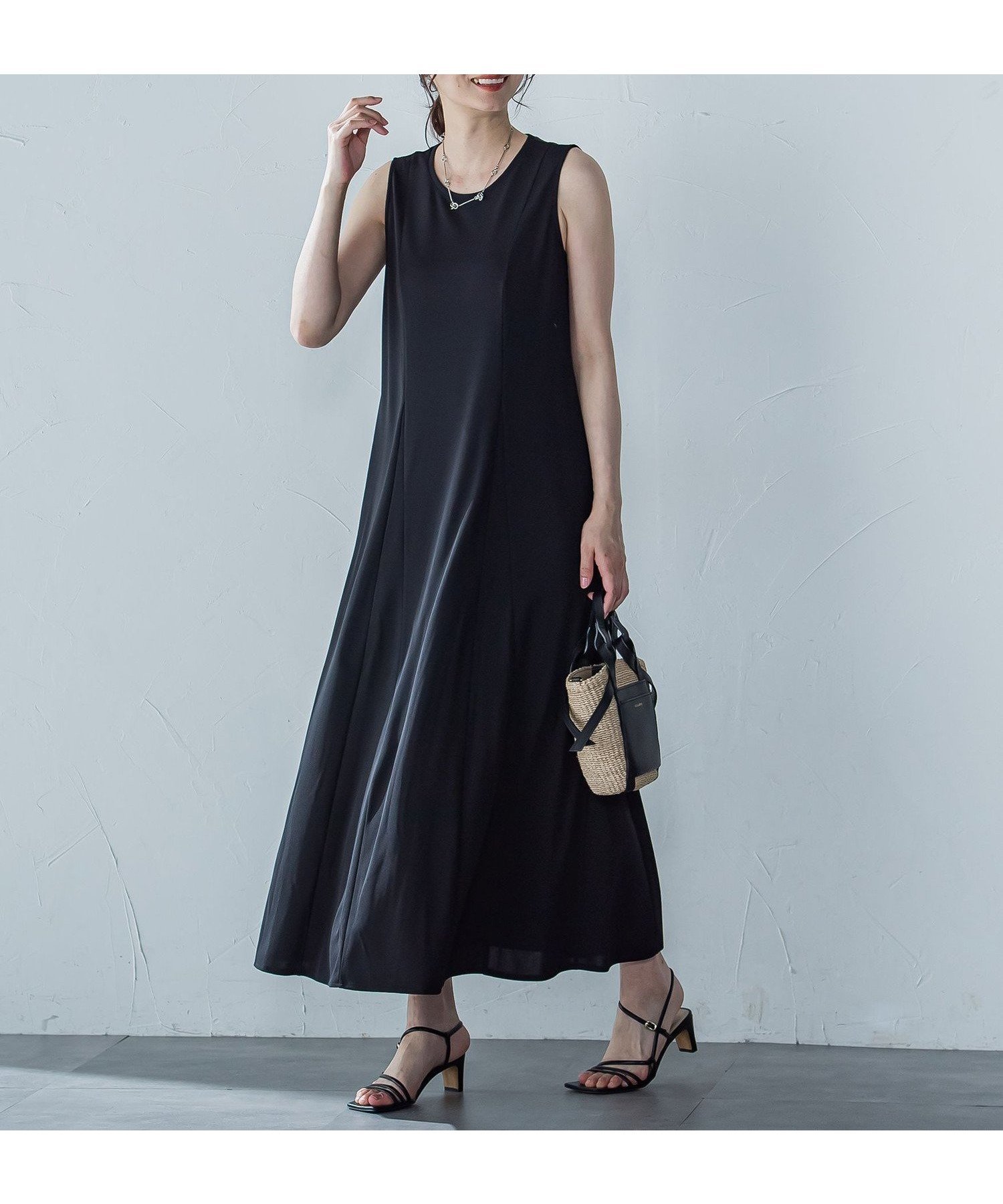 【ロートレ アモン/LAUTRE AMONT】の【WEB限定】ひやさらシワレスワンピース≪洗濯機で洗える≫ インテリア・キッズ・メンズ・レディースファッション・服の通販 founy(ファニー) 　ファッション　Fashion　レディースファッション　WOMEN　ワンピース　Dress　洗える　Washable　シンプル　Simple　ジャケット　Jacket　ストール　Stall　ノースリーブ　No Sleeve　夏　Summer　旅行　Travel　エレガント 上品　Elegant　ブラック|ID: prp329100004538844 ipo3291000000032070930