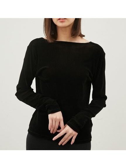 【ミラオーウェン/Mila Owen】のフロッキーメッシュT インテリア・キッズ・メンズ・レディースファッション・服の通販 founy(ファニー) 　ファッション　Fashion　レディースファッション　Fashion for Women　インナー　Innerwear　カットソー　Cut and Sewn Top　シアー　Sheer, See-Through　シンプル　Simple, Minimal　ジャケット　Jacket, Outerwear　スリーブ　Sleeve, Long Sleeve / Short Sleeve　チュール　Tulip, Tulip Motif　デコルテ　Décolleté, Neckline　フロント　Front, Front Design　ベルベット　Velvet, Velvety　ロング　Long, Long-Length　エレガント 上品　Elegant　春　Spring　BLK[009]|ID: prp329100004538932 ipo3291000000033901071