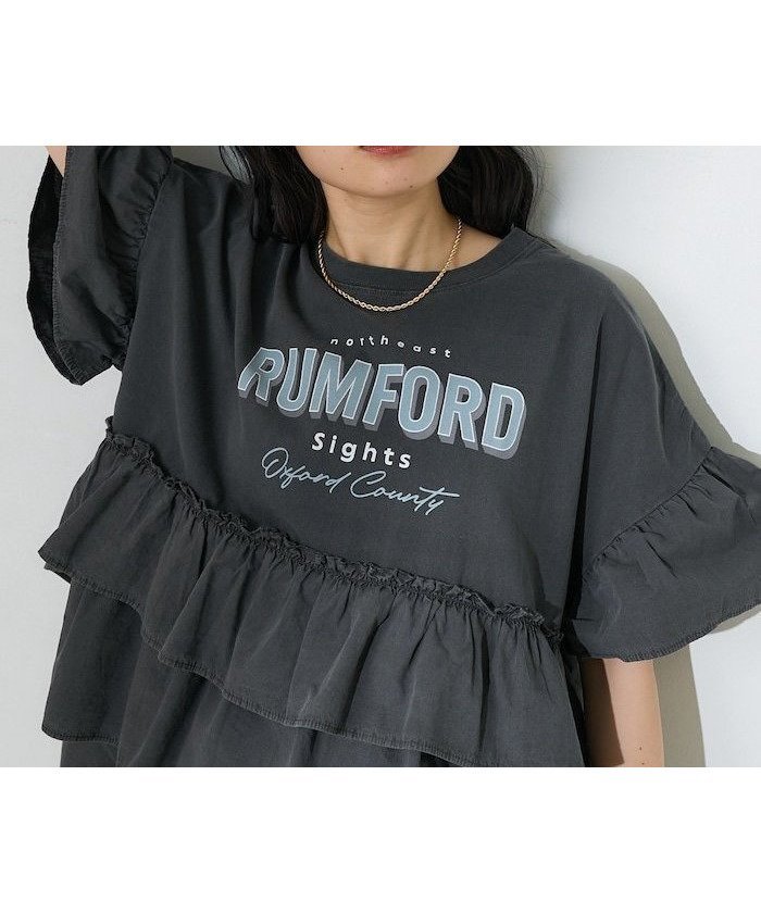 【フリークスストア/FREAK'S STORE】のティアードフリル ロゴ切替Tシャツ 25SS インテリア・キッズ・メンズ・レディースファッション・服の通販 founy(ファニー) 　ファッション　Fashion　レディースファッション　WOMEN　トップス・カットソー　Tops/Tshirt　シャツ/ブラウス　Shirts/Blouses　ロング / Tシャツ　T-Shirts　2025年　2025　2025春夏・S/S　Ss,Spring/Summer,2025　シンプル　Simple　バランス　Balance　フェミニン　Feminine　フリル　Frills　ボトム　Bottom　切替　Switching　夏　Summer　定番　Standard　S/S・春夏　Ss・Spring/Summer　チャコールグレー|ID: prp329100004538952 ipo3291000000032357472