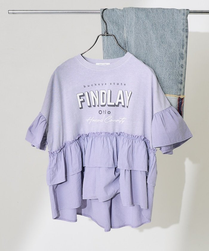 【フリークスストア/FREAK'S STORE】のティアードフリル ロゴ切替Tシャツ 25SS インテリア・キッズ・メンズ・レディースファッション・服の通販 founy(ファニー) 　ファッション　Fashion　レディースファッション　WOMEN　トップス・カットソー　Tops/Tshirt　シャツ/ブラウス　Shirts/Blouses　ロング / Tシャツ　T-Shirts　2025年　2025　2025春夏・S/S　Ss,Spring/Summer,2025　シンプル　Simple　バランス　Balance　フェミニン　Feminine　フリル　Frills　ボトム　Bottom　切替　Switching　夏　Summer　定番　Standard　S/S・春夏　Ss・Spring/Summer　ラベンダー|ID: prp329100004538952 ipo3291000000032357475