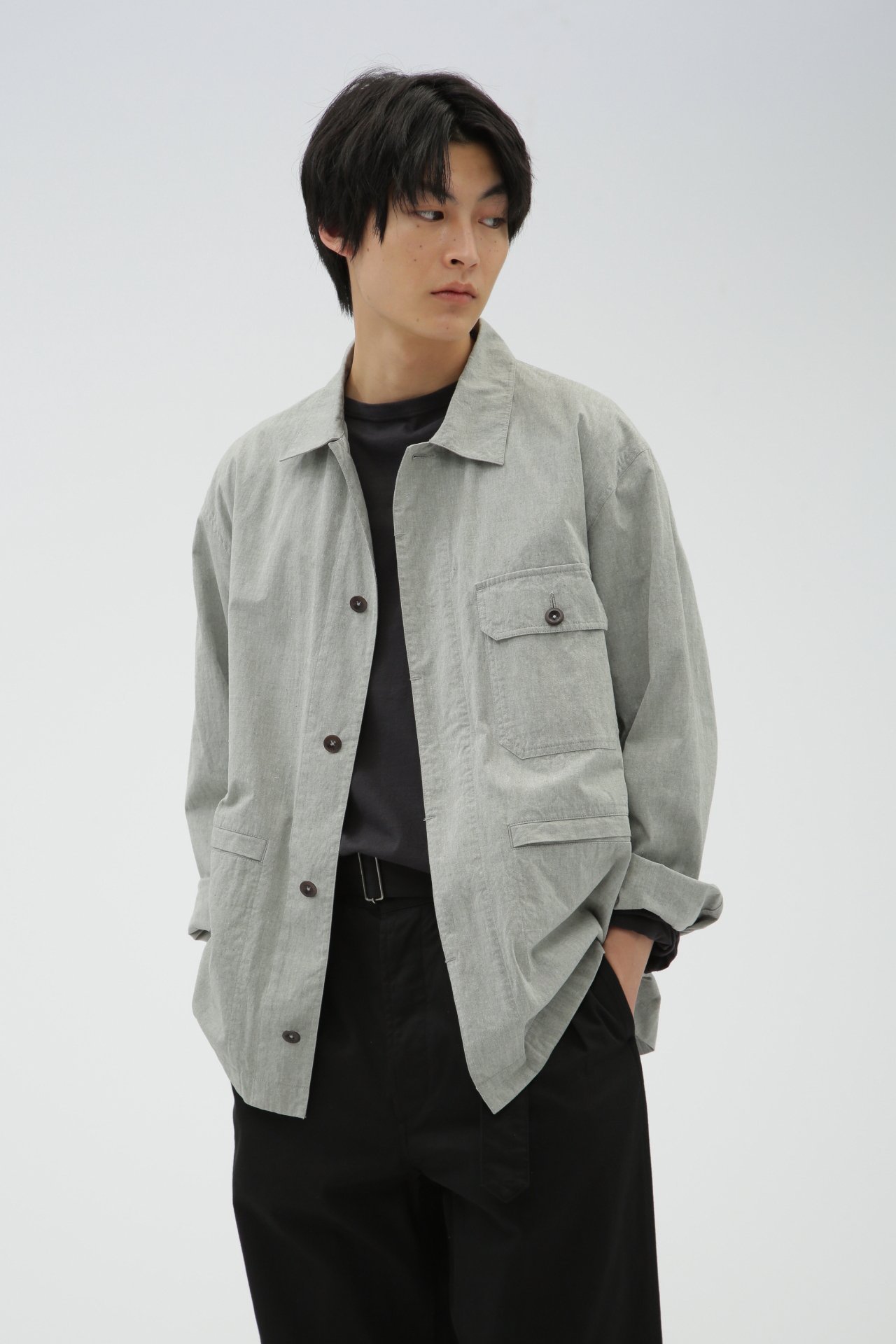【マーガレット ハウエル/MARGARET HOWELL / MEN】のOVERDYE MELANGE COTTON LINEN インテリア・キッズ・メンズ・レディースファッション・服の通販 founy(ファニー) 　ファッション　Fashion　メンズファッション　Fashion for Men　おすすめ　Recommended / Our Picks　ジャケット　Jacket, Outerwear　セットアップ　Set-Up, Coordinated Outfit　フロント　Front, Front Design　ブルゾン　Blouson, Bomber Jacket　ポケット　Pocket, Pocket Detail　リネン　Linen, Linen Fabric　ワーク　Workwear, Utility Style　ヴィンテージ　Vintage Style　GREY|ID: prp329100004538976 ipo3291000000033509566