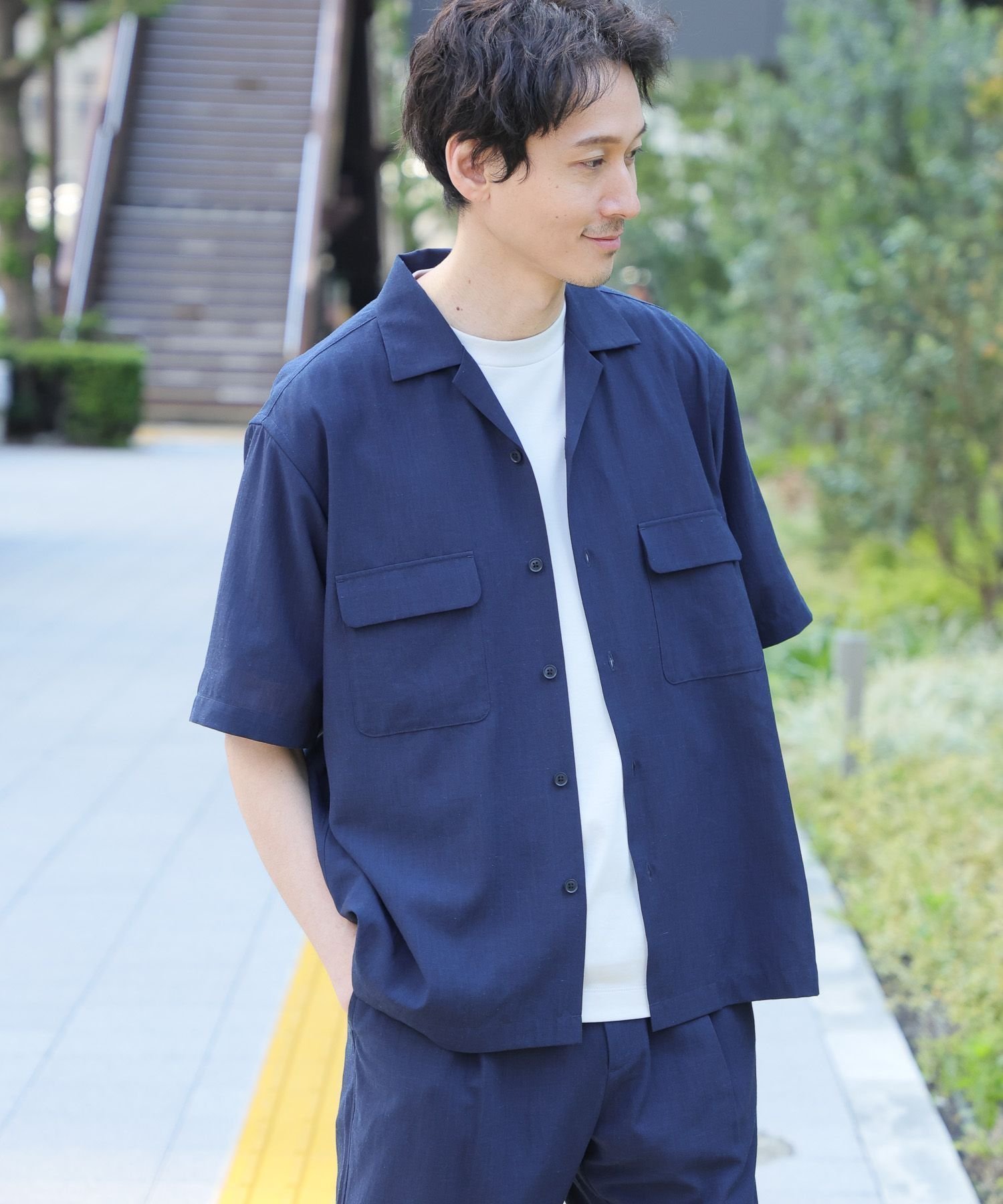 【グローバルワーク/GLOBAL WORK / MEN】の爽快DRYタッチシャツ/一部店舗限定/324960 インテリア・キッズ・メンズ・レディースファッション・服の通販 founy(ファニー) 　ファッション　Fashion　メンズファッション　MEN　おすすめ　Recommend　セットアップ　Set Up　フラップ　Flap　ボックス　Box　ポケット　Pocket　リネン　Linen　吸水　Water Absorption　夏　Summer　ネイビー88|ID: prp329100004539063 ipo3291000000032448975