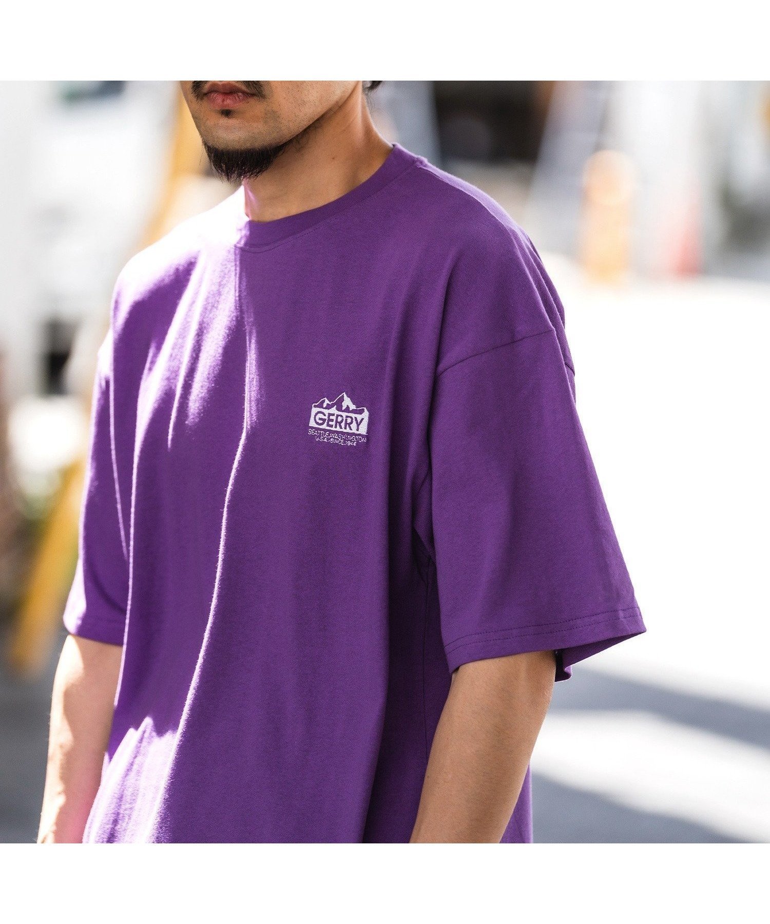 【インプローブス/improves / MEN】のGERRY ジェリー 別注 マウンテン 刺しゅう 半袖Tシャツ インテリア・キッズ・メンズ・レディースファッション・服の通販 founy(ファニー) 　ファッション　Fashion　メンズファッション　MEN　アウトドア　Outdoor　アメリカン　American　カーゴパンツ　Cargo Pants　ショーツ　Shorts　シンプル　Simple　デニム　Denim　トレンド　Trend　定番　Standard　長袖　Long Sleeve　パープル　Purple　別注　Special Order　半袖　Short Sleeve　ワイド　Wide　ワンポイント　One Point　おすすめ　Recommend　パープル|ID: prp329100004539065 ipo3291000000032072218