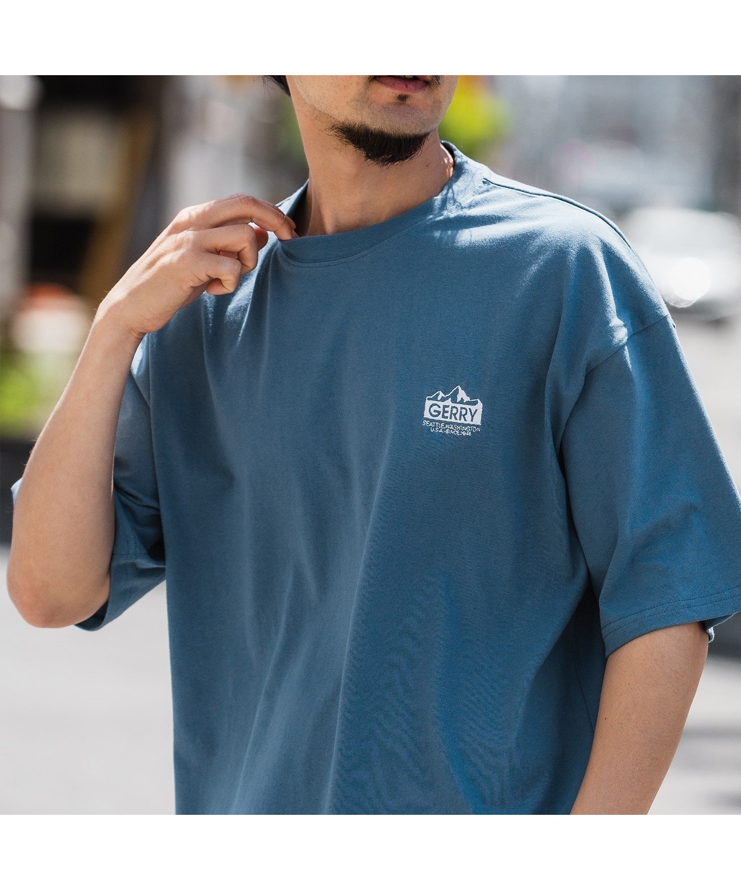 【インプローブス/improves / MEN】のGERRY ジェリー 別注 マウンテン 刺しゅう 半袖Tシャツ インテリア・キッズ・メンズ・レディースファッション・服の通販 founy(ファニー) 　ファッション　Fashion　メンズファッション　MEN　アウトドア　Outdoor　アメリカン　American　カーゴパンツ　Cargo Pants　ショーツ　Shorts　シンプル　Simple　デニム　Denim　トレンド　Trend　定番　Standard　長袖　Long Sleeve　パープル　Purple　別注　Special Order　半袖　Short Sleeve　ワイド　Wide　ワンポイント　One Point　おすすめ　Recommend　ダークブルー|ID: prp329100004539065 ipo3291000000032072219