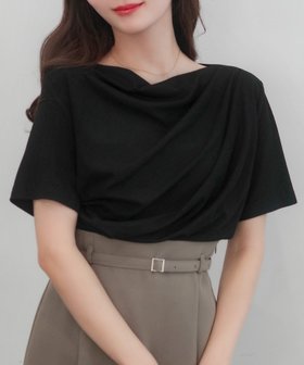 【ジュノア/JUNOAH】のCENEA ドレープ半袖トップス 人気、トレンドファッション・服の通販 founy(ファニー) ファッション Fashion レディースファッション WOMEN トップス・カットソー Tops/Tshirt ドレープ Drape 半袖 Short Sleeve |ID:prp329100004539199