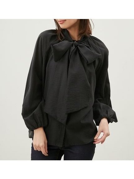 【ミラオーウェン/Mila Owen】の2WAYシアーボウタイブラウス インテリア・キッズ・メンズ・レディースファッション・服の通販 founy(ファニー) 　ファッション　Fashion　レディースファッション　Fashion for Women　トップス・カットソー　Cut & Sew Tops　シャツ・ブラウス・オフィスカジュアル　Elegant Blouses & Button-Ups　インナー　Innerwear　エレガント 上品　Elegant　オケージョン　Occasion Wear　キャミソール　Camisole, Spaghetti Strap Top　ギャザー　Gathered, Ruffled　シアー　Sheer, See-Through　シンプル　Simple, Minimal　リネン　Linen, Linen Fabric　BLK[009]|ID: prp329100004539208 ipo3291000000033864388