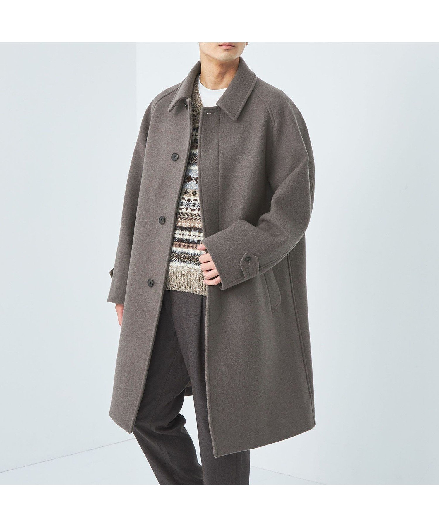 【その他のブランド/Other】のSENTDALE WOOL ステンカラーコート インテリア・キッズ・メンズ・レディースファッション・服の通販 founy(ファニー) 　ファッション　Fashion　メンズファッション　Fashion for Men　スウェット / スエット　Sweatshirt, Sweatwear　スリーブ　Sleeve, Long Sleeve / Short Sleeve　フロント　Front, Front Design　ポケット　Pocket, Pocket Detail　メルトン　Melton, Heavy Wool　おすすめ　Recommended / Our Picks　MOCA|ID: prp329100004539211 ipo3291000000033539566