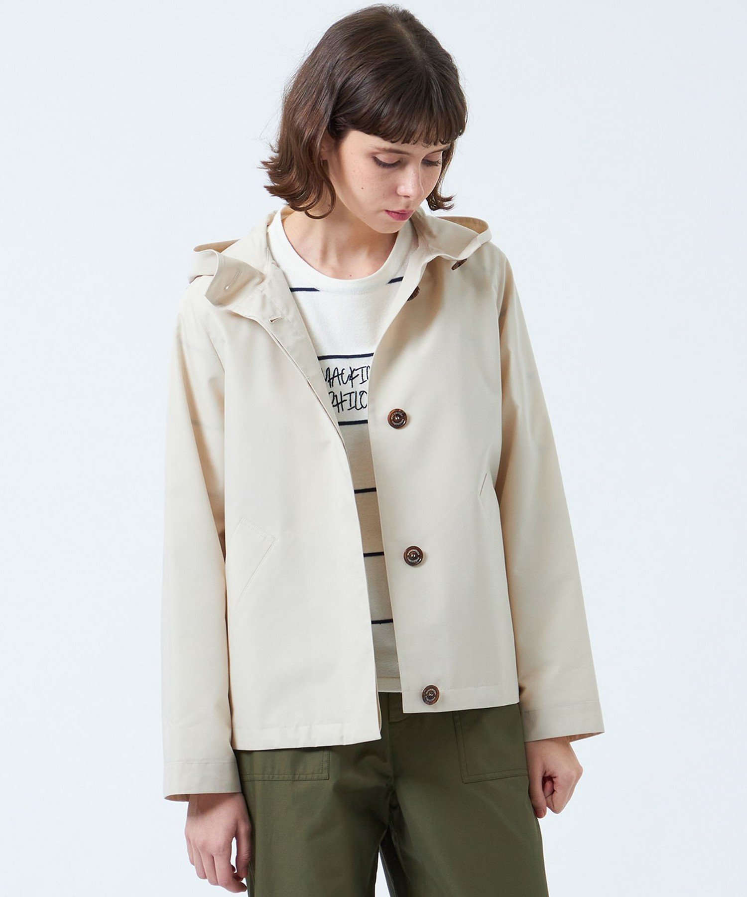 【マッキントッシュ フィロソフィー/MACKINTOSH PHILOSOPHY】の【CLUNY(クルニー)】レインウェザークロス インテリア・キッズ・メンズ・レディースファッション・服の通販 founy(ファニー) 　ファッション　Fashion　レディースファッション　WOMEN　おすすめ　Recommend　コンパクト　Compact　ショート　Short　ドローコード　Draw Cord　ブルゾン　Blouson　エレガント 上品　Elegant　別注　Special Order　春　Spring　秋　Autumn/Fall　オフホワイト|ID: prp329100004539225 ipo3291000000032241700