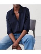 【バナナリパブリック ファクトリーストア/BANANA REPUBLIC FACTORY STORE】のBANANA REPUBLIC FACTORY STORE サテンクラシックシャツ 人気、トレンドファッション・服の通販 founy(ファニー) ファッション Fashion レディースファッション WOMEN トップス・カットソー Tops/Tshirt シャツ/ブラウス Shirts/Blouses テクスチャー Texture フロント Front thumbnail PREPPY_NAVY|ID: prp329100004539246 ipo3291000000032242887