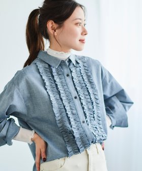 【ルクールブラン/le.coeur blanc】のフロントフリルレギュラーカラーシャツ 人気、トレンドファッション・服の通販 founy(ファニー) ファッション Fashion レディースファッション WOMEN トップス・カットソー Tops/Tshirt シャツ/ブラウス Shirts/Blouses ウェーブ Wave カフス Cuffs シンプル Simple ストレート Straight 人気 Popularity フリル Frills フロント Front レギュラー Regular ロング Long おすすめ Recommend 2025年 2025 2025春夏・S/S Ss,Spring/Summer,2025 |ID:prp329100004539261
