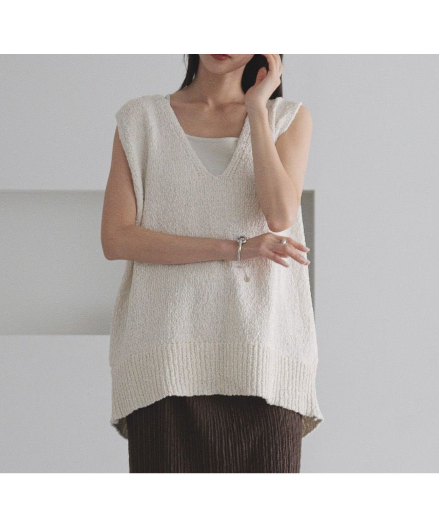 【ローリーズファーム/LOWRYS FARM】のラメスラブオーバーベスト インテリア・キッズ・メンズ・レディースファッション・服の通販 founy(ファニー) 　ファッション　Fashion　レディースファッション　WOMEN　アウター　Coat Outerwear　トップス・カットソー　Tops/Tshirt　ベスト/ジレ　Gilets/Vests　インナー　Inner　タンク　Tank　トレンド　Trend　ベスト　Vest　アイボリー|ID: prp329100004539274 ipo3291000000032073337