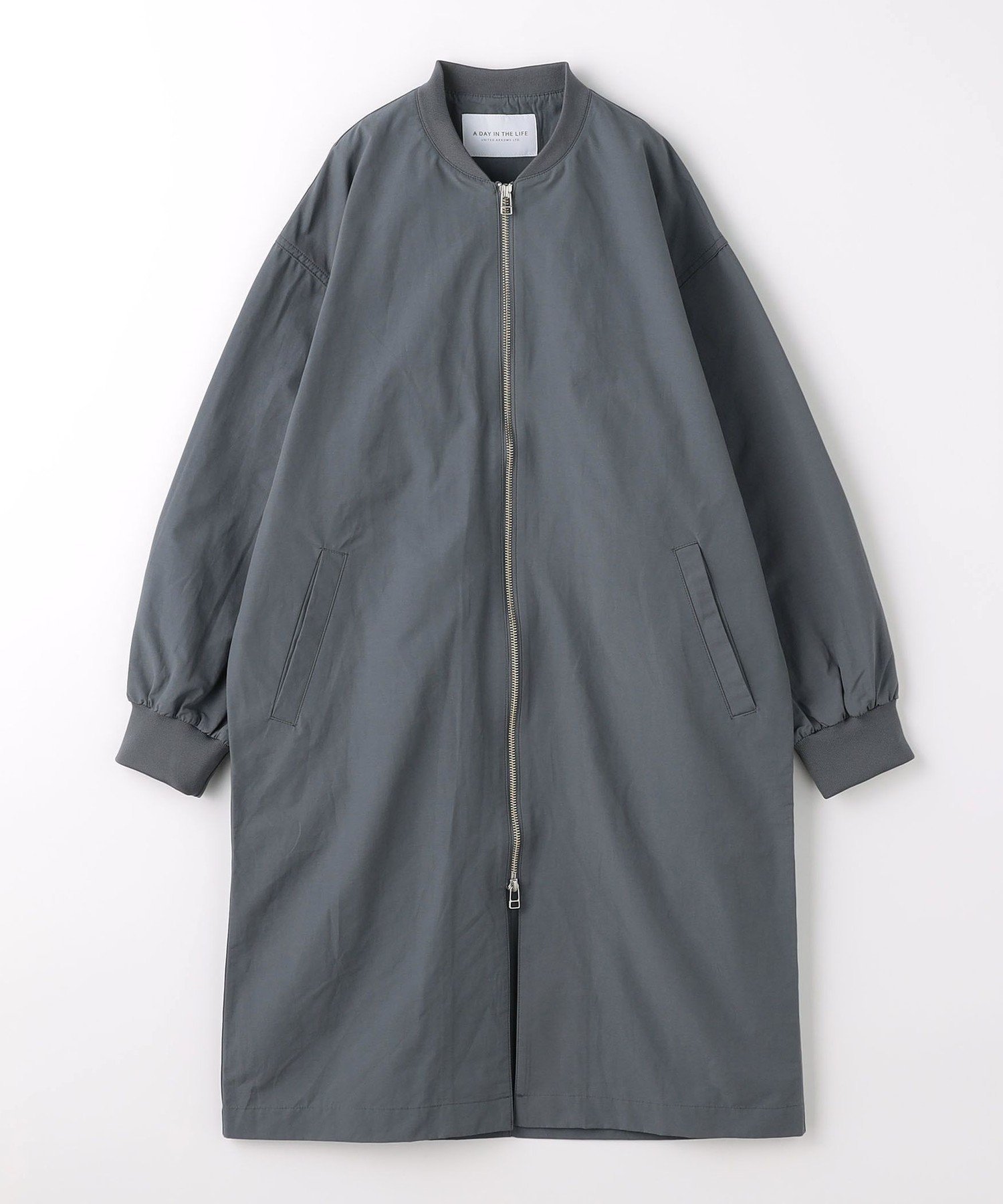 【その他のブランド/Other】のコットンナイロン ロングブルゾン A DAY IN THE LIFE 人気、トレンドファッション・服の通販 founy(ファニー) 　ファッション　Fashion　レディースファッション　Fashion for Women　アウター　Coat / Outerwear Collection　ブルゾンジャケット・スポーティアウター　Blouson Jackets　インナー　Innerwear　カットソー　Cut and Sewn Top　ジップ　Zip, Zipper　デニム　Denim, Jeans Material　ブルゾン　Blouson, Bomber Jacket　ロング　Long, Long-Length　半袖　Short Sleeve, Half Sleeve　定番　Standard, Basic Item　 other-1|ID: prp329100004539289 ipo3291000000032749683