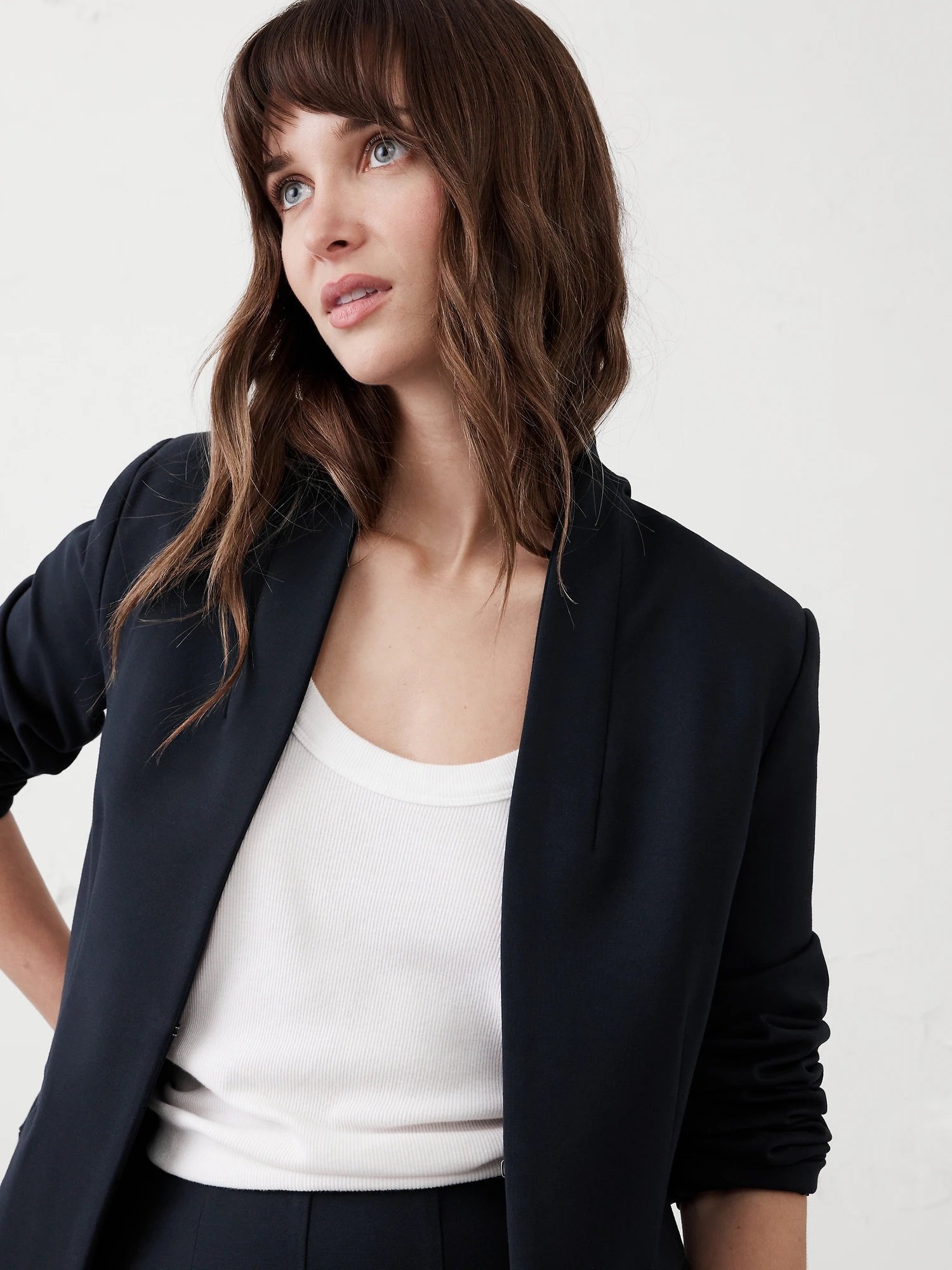 【バナナリパブリック ファクトリーストア/BANANA REPUBLIC FACTORY STORE】のBANANA REPUBLIC FACTORY STORE ポンチブレザージャケット インテリア・キッズ・メンズ・レディースファッション・服の通販 founy(ファニー) 　ファッション　Fashion　レディースファッション　WOMEN　アウター　Coat Outerwear　ジャケット　Jackets　インナー　Inner　ジャケット　Jacket　ダウン　Down　フォーマル　Formal　PREPPY_NAVY|ID: prp329100004539314 ipo3291000000032073558