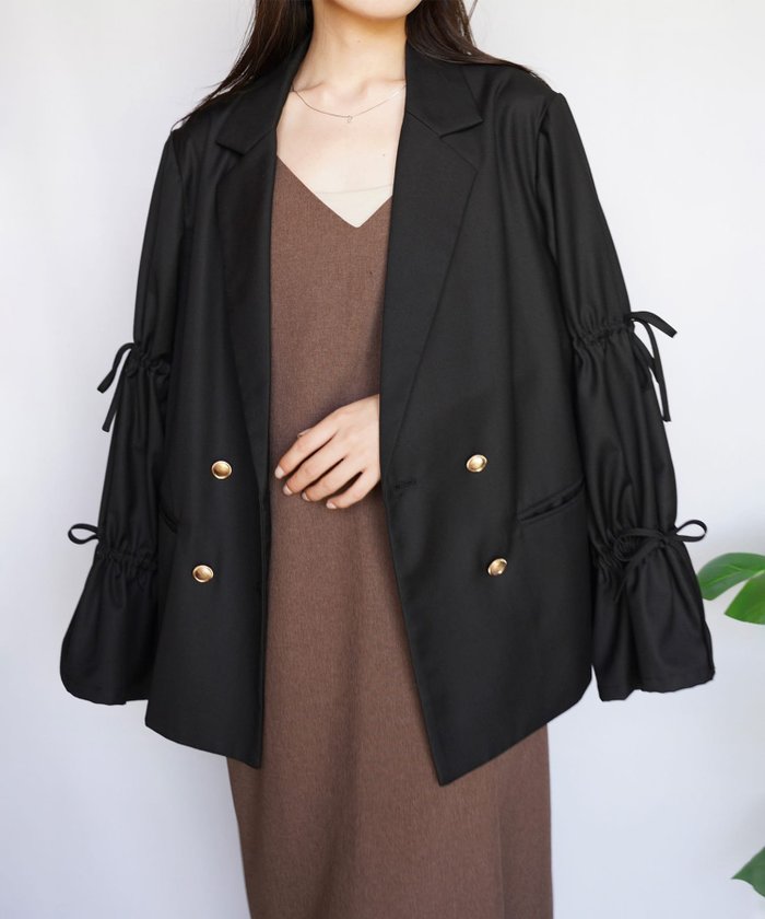 【ジュノア/JUNOAH】のスリーブリボンシャツジャケット インテリア・キッズ・メンズ・レディースファッション・服の通販 founy(ファニー) https://founy.com/ ファッション Fashion レディースファッション Fashion for Women アウター Coat / Outerwear Collection レディースジャケット・軽アウター Jackets |ID: prp329100004539350 ipo3291000000033845302