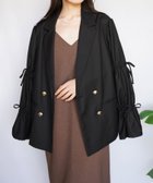 【ジュノア/JUNOAH】のスリーブリボンシャツジャケット ブラック|ID: prp329100004539350 ipo3291000000033845303