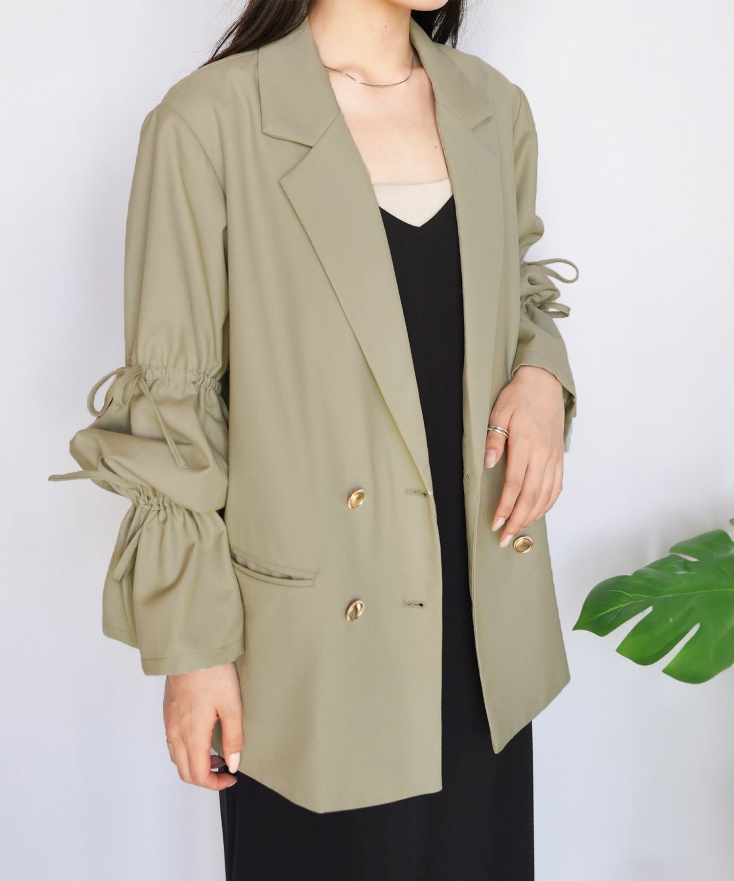 【ジュノア/JUNOAH】のスリーブリボンシャツジャケット インテリア・キッズ・メンズ・レディースファッション・服の通販 founy(ファニー) 　ファッション　Fashion　レディースファッション　Fashion for Women　アウター　Coat / Outerwear Collection　レディースジャケット・軽アウター　Jackets　グレージュ|ID: prp329100004539350 ipo3291000000033845304