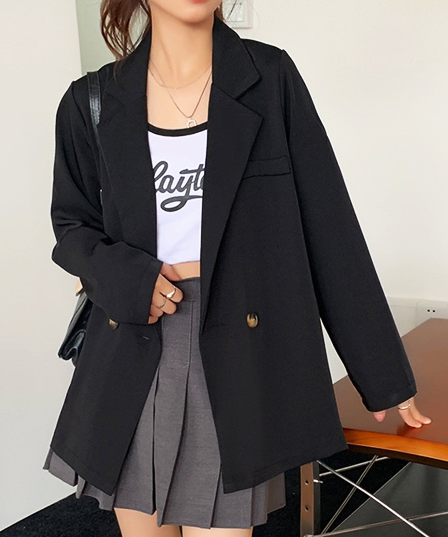 【アミュレット/Amulet】の【Dewlily】テーラードジャケット インテリア・キッズ・メンズ・レディースファッション・服の通販 founy(ファニー) 　ファッション　Fashion　レディースファッション　WOMEN　アウター　Coat Outerwear　ジャケット　Jackets　テーラードジャケット　Tailored Jackets　インナー　Inner　シンプル　Simple　ブラック|ID: prp329100004539367 ipo3291000000032352806