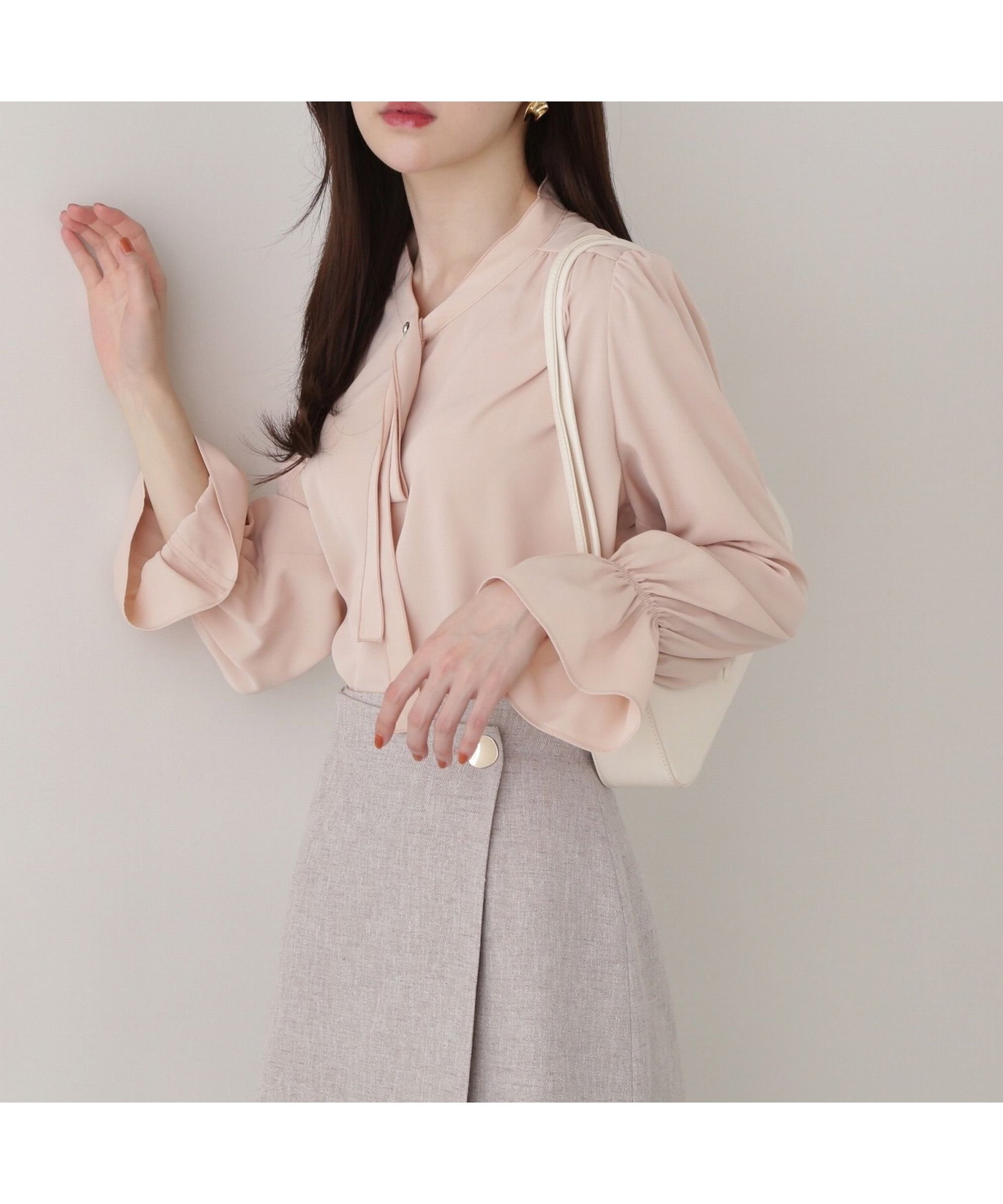 【プロポーション ボディドレッシング/PROPORTION BODY DRESSING】のボウタイブラウス インテリア・キッズ・メンズ・レディースファッション・服の通販 founy(ファニー) 　ファッション　Fashion　レディースファッション　WOMEN　トップス・カットソー　Tops/Tshirt　シャツ/ブラウス　Shirts/Blouses　スリーブ　Sleeve　無地　Plain Color　ピンク|ID: prp329100004539375 ipo3291000000032073896