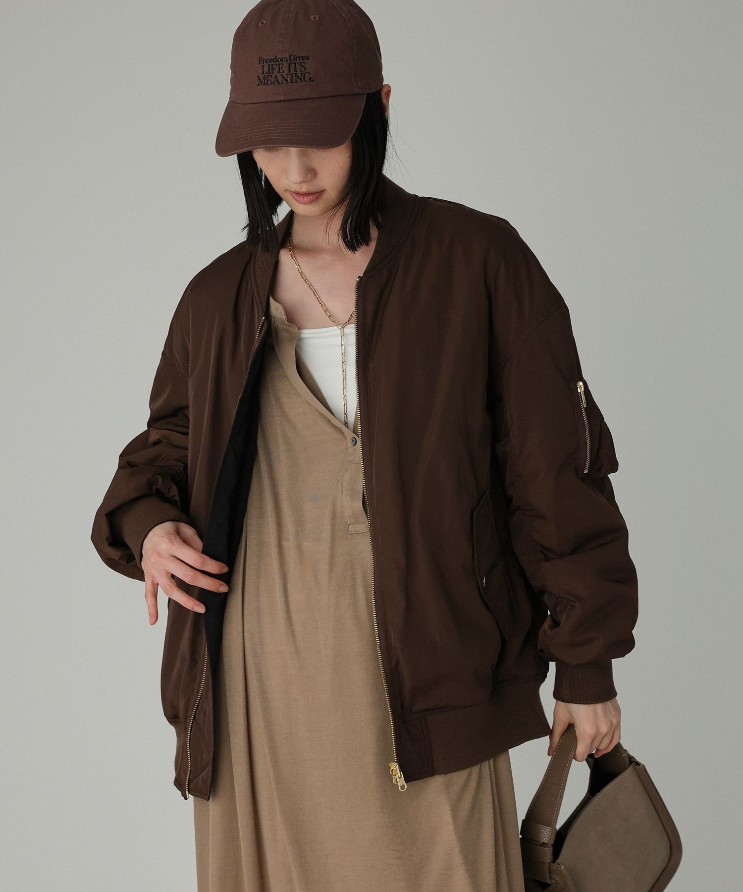 【バビロン/BABYLONE / KIDS】のリバーシブルMA-1 インテリア・キッズ・メンズ・レディースファッション・服の通販 founy(ファニー) 　ファッション　Fashion　キッズファッション　Fashion for Kids　コンパクト　Compact, Small Size　フェミニン　Feminine, Girly　ボトム　Bottoms, Lower Wear　ポケット　Pocket, Pocket Detail　リバーシブル　Reversible, Two-Sided　おすすめ　Recommended / Our Picks　2025年　2025　2025-2026秋冬・A/W　Autumn/Winter 2025–26 AW25–26　【新色】ブラウン×ブラック50|ID: prp329100004539395 ipo3291000000033485160