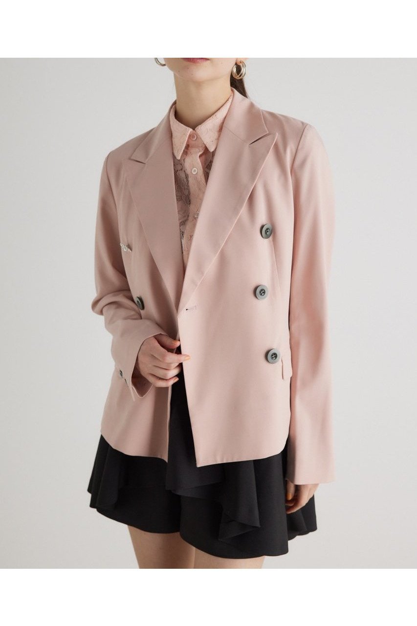 【リエンダ/rienda】のコンパクトテーラードJK インテリア・キッズ・メンズ・レディースファッション・服の通販 founy(ファニー) 　ファッション　Fashion　レディースファッション　WOMEN　コンパクト　Compact　チェック　Check　トレンド　Trend　ビジュー　Bijou　フェミニン　Feminine　ベーシック　Basic　L/PNK1|ID: prp329100004539696 ipo3291000000032076380