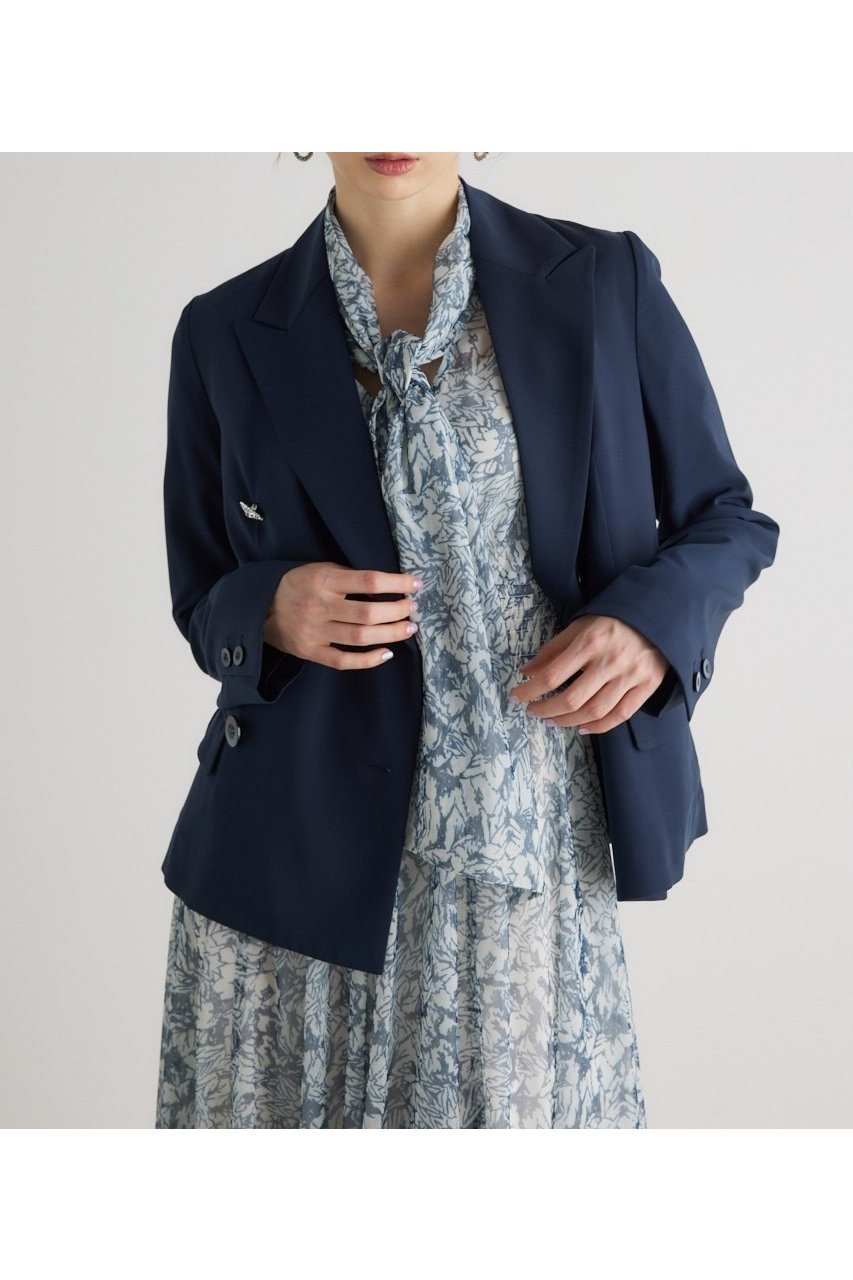 【リエンダ/rienda】のコンパクトテーラードJK インテリア・キッズ・メンズ・レディースファッション・服の通販 founy(ファニー) 　ファッション　Fashion　レディースファッション　WOMEN　コンパクト　Compact　チェック　Check　トレンド　Trend　ビジュー　Bijou　フェミニン　Feminine　ベーシック　Basic　NVY|ID: prp329100004539696 ipo3291000000032076381