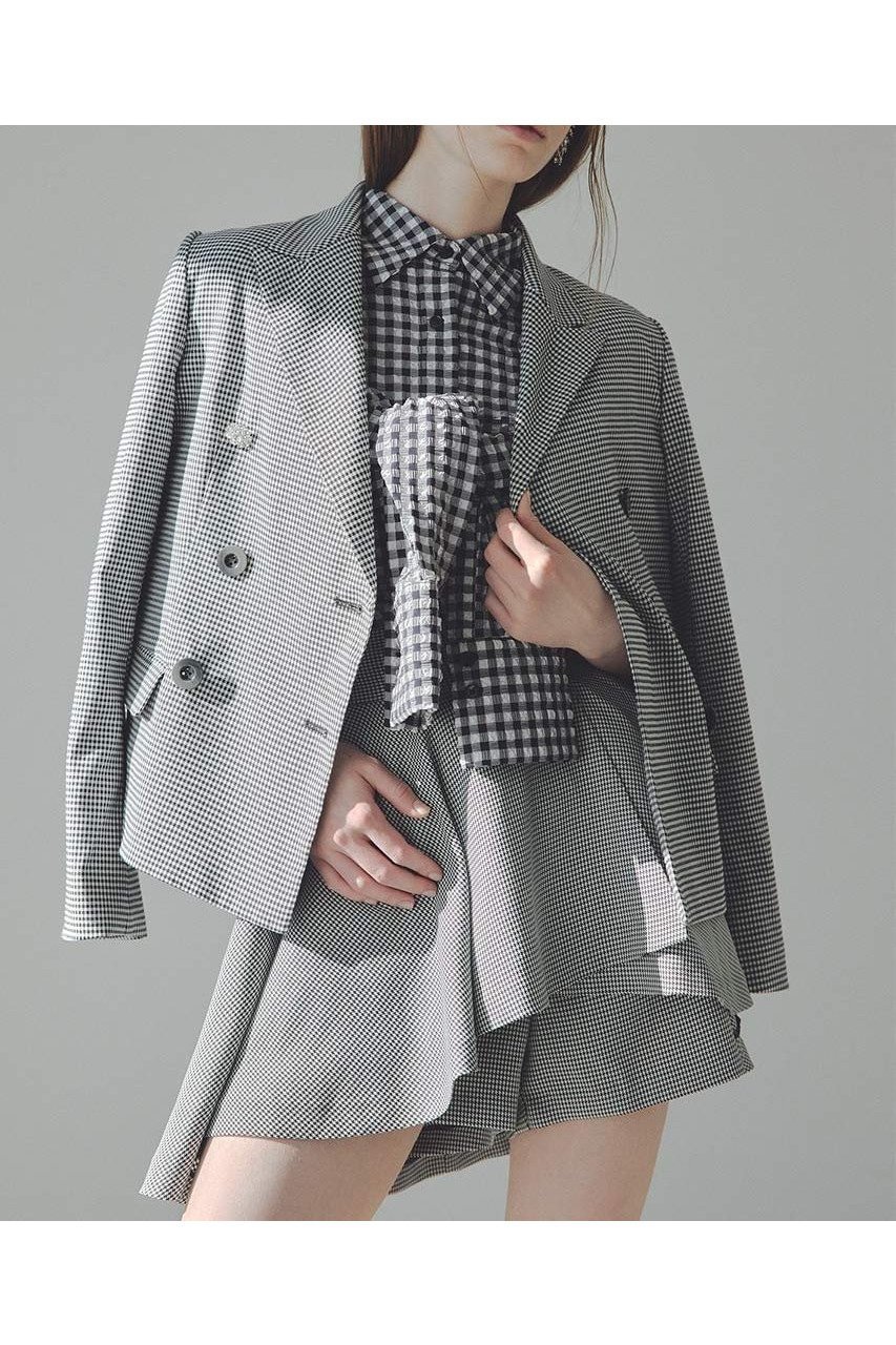 【リエンダ/rienda】のコンパクトテーラードJK インテリア・キッズ・メンズ・レディースファッション・服の通販 founy(ファニー) 　ファッション　Fashion　レディースファッション　WOMEN　コンパクト　Compact　チェック　Check　トレンド　Trend　ビジュー　Bijou　フェミニン　Feminine　ベーシック　Basic　Multi_1|ID: prp329100004539696 ipo3291000000032076382