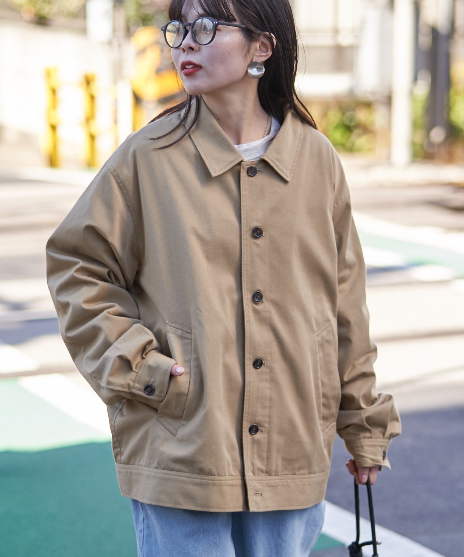 【チャオパニックティピー/CIAOPANIC TYPY】の-Re LABEL- コットンツイルハーフジャケット インテリア・キッズ・メンズ・レディースファッション・服の通販 founy(ファニー) 　ファッション　Fashion　レディースファッション　Ladies' Fashion Online　アウター　Coat Outerwear　ジャケット　Jackets　インナー　Inner　クラシカル　Classical　スニーカー　Sneakers　セットアップ　Set Up　ツイル　Twill　デニム　Denim　トレンド　Trend　定番　Standard　パーカー　Hoodie　ベーシック　Basic　無地　Plain Color　ワーク　Work　おすすめ　Recommend　ベージュ|ID: prp329100004539703 ipo3291000000032660409