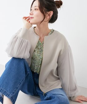 【ルクールブラン/le.coeur blanc】の《手洗い可能》チュールスリーブダンボールブルゾン 人気、トレンドファッション・服の通販 founy(ファニー) ファッション Fashion レディースファッション Fashion for Women アウター Coat / Outerwear Collection ブルゾンジャケット・スポーティアウター Blouson Jackets ウェーブ Wavy Pattern エレガント 上品 Elegant ショルダー Shoulder, Shoulder Strap スリーブ Sleeve, Long Sleeve / Short Sleeve チュール Tulip, Tulip Motif ドロップ Drop Shoulder, Dropped Style フェミニン Feminine, Girly ブルゾン Blouson, Bomber Jacket |ID:prp329100004539707