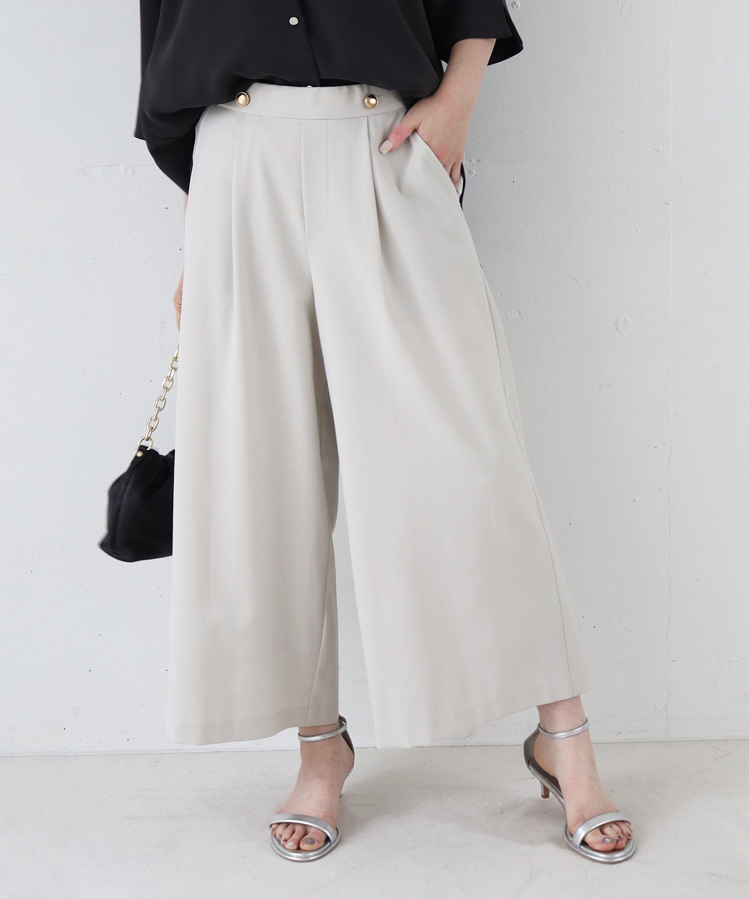 【ルクールブラン/le.coeur blanc】のリネンライクワイドクロップドパンツ インテリア・キッズ・メンズ・レディースファッション・服の通販 founy(ファニー) 　ファッション　Fashion　レディースファッション　WOMEN　パンツ　Pants　ウェーブ　Wave　クロップド　Cropped　バランス　Balance　フロント　Front　ワイド　Wide　人気　Popularity　定番　Standard　L/ベージュ|ID: prp329100004539713 ipo3291000000032275533